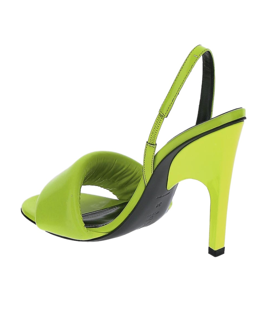 Attico Yellow Rem Heeled Sandals In Green
