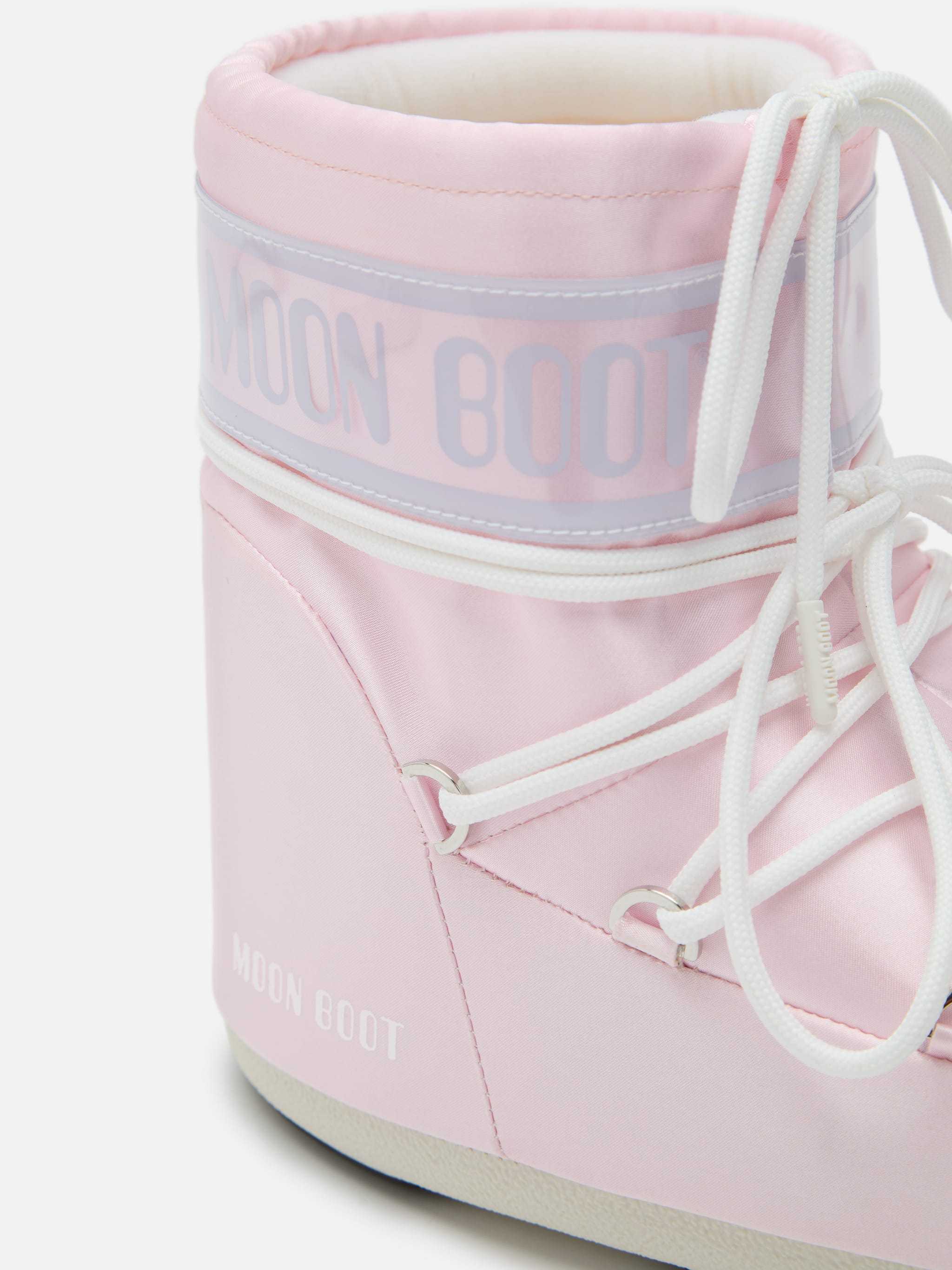 Moon Boot Pastel Pink Fabric Icon Low Ankle Boots In Pink