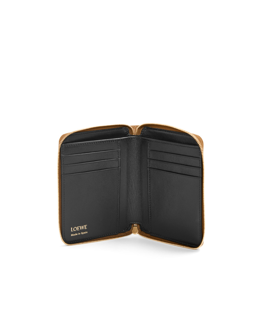 Loewe Leather Knot Zip-around Wallet In Brown