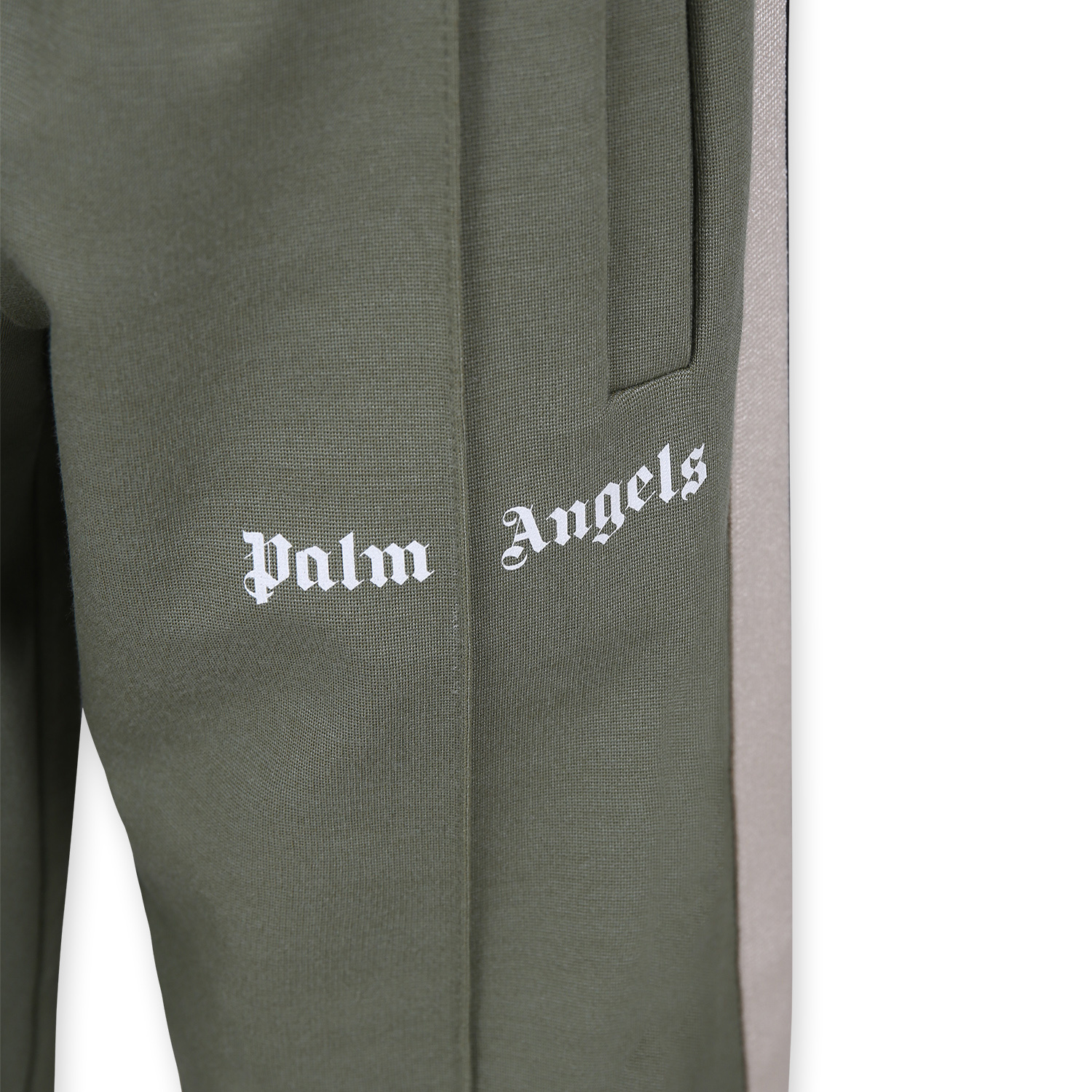 Palm Angels Green Trousers For Boy With Logo In Green