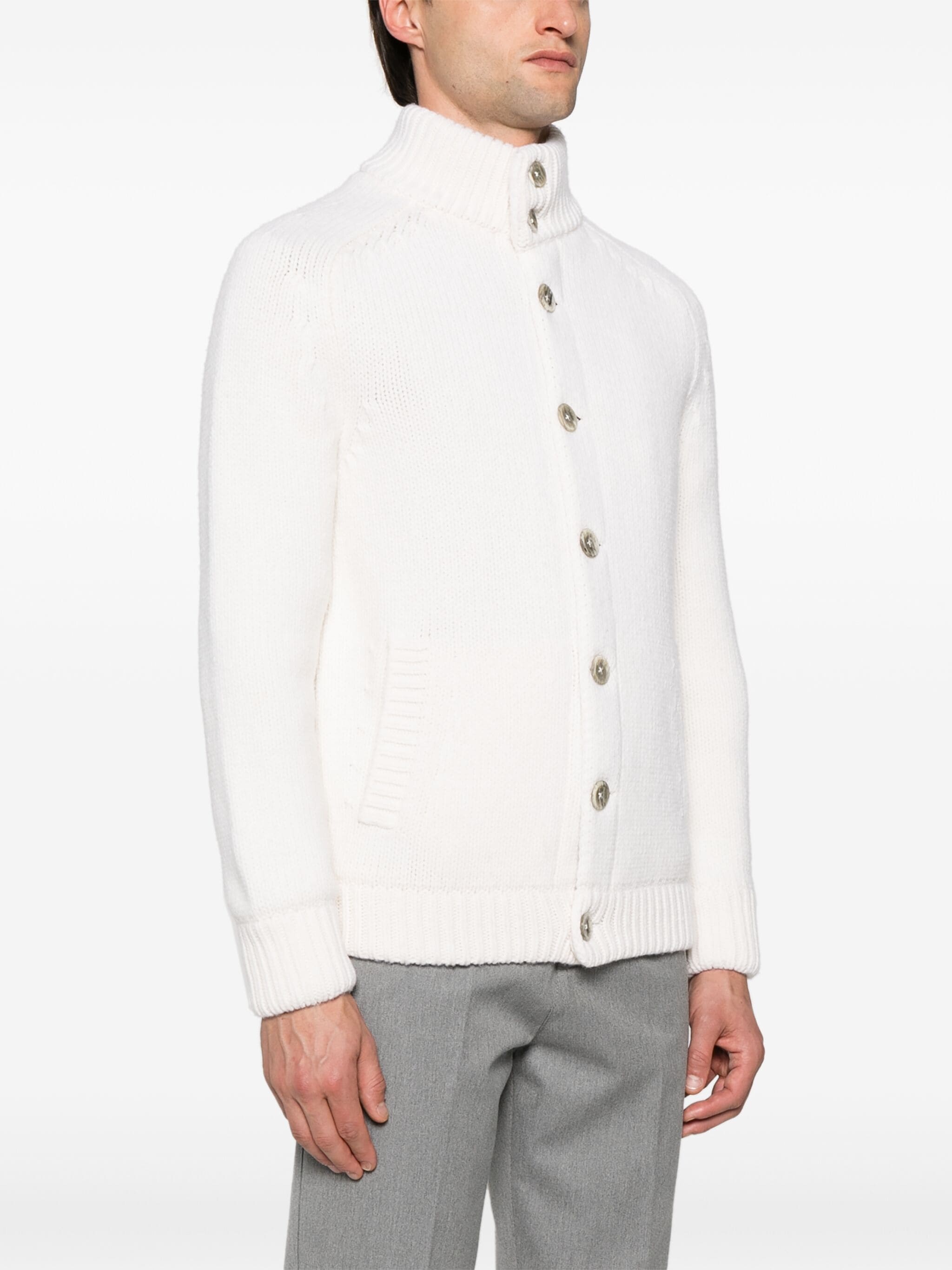 HERNO HERNO HIGH NECK KNITTED BOMBER JACKET