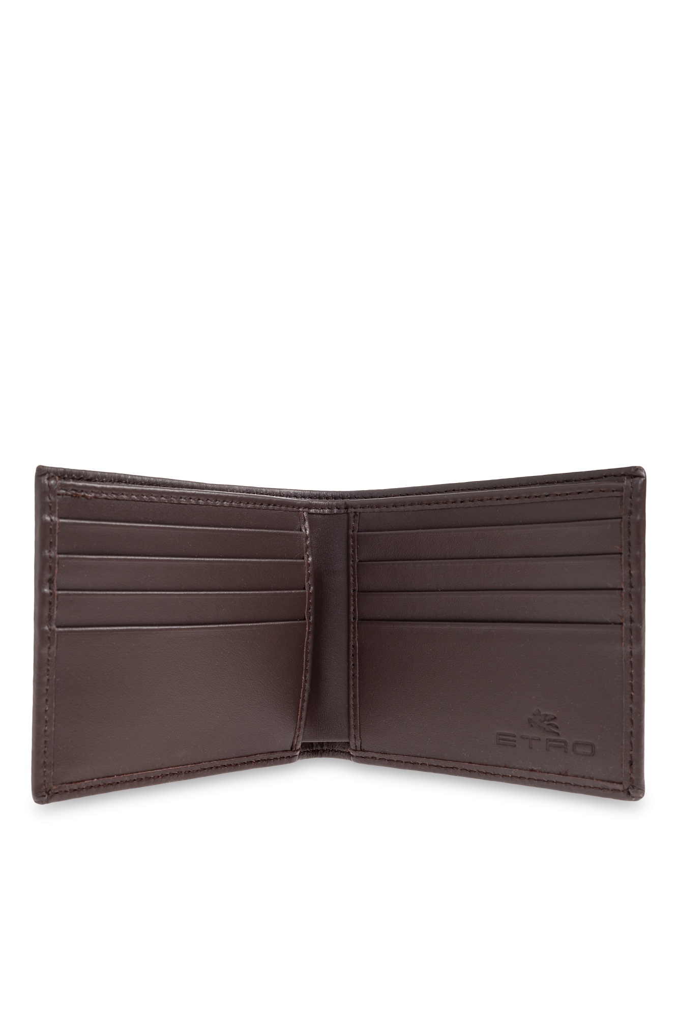 Etro Paisley-pattern Leather Wallet In Black