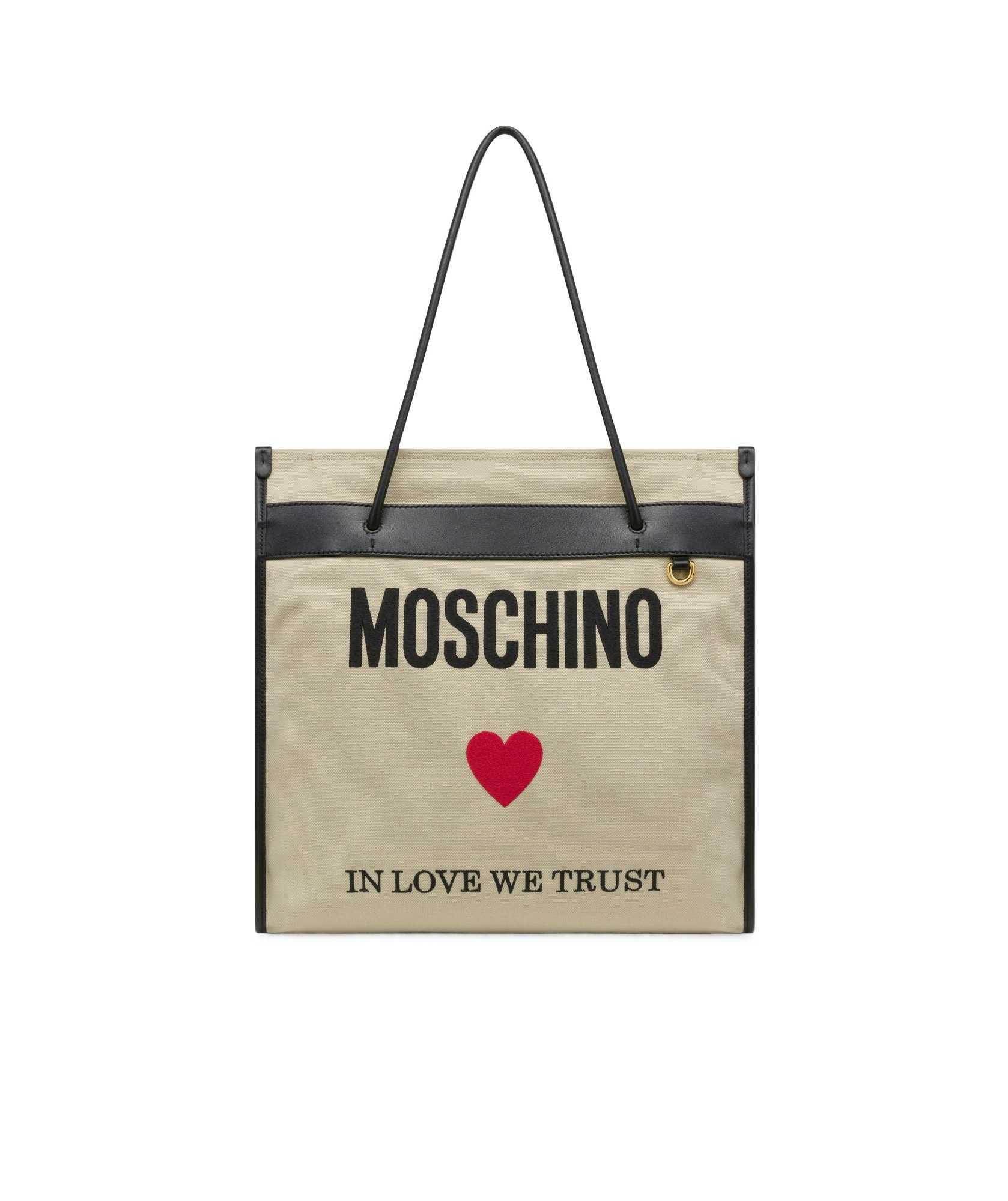 Moschino Logo Shopping Bag In Nude