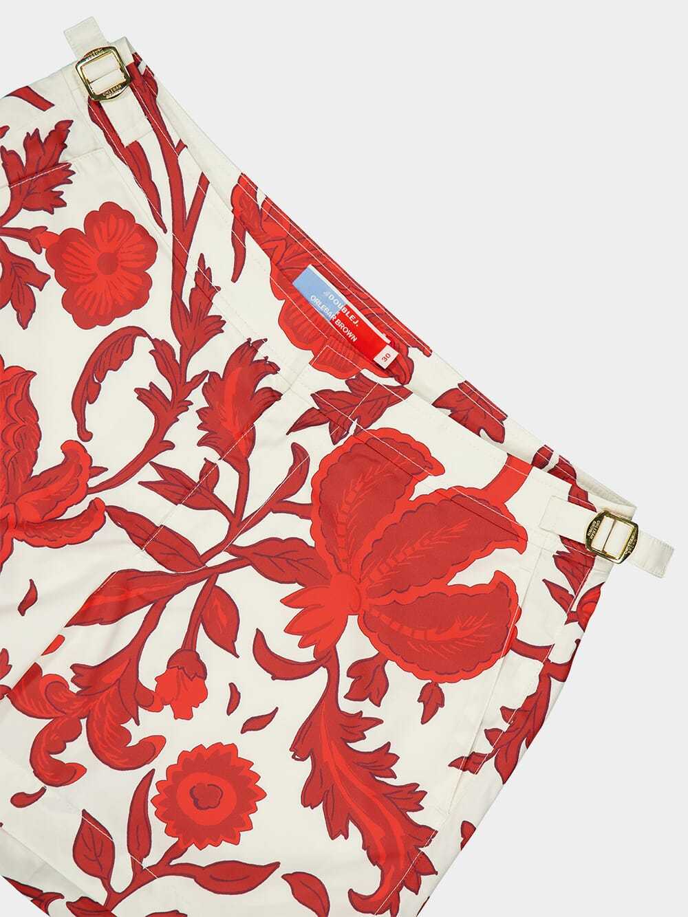 Orlebar Brown Pattern Swimming Trunks In Red