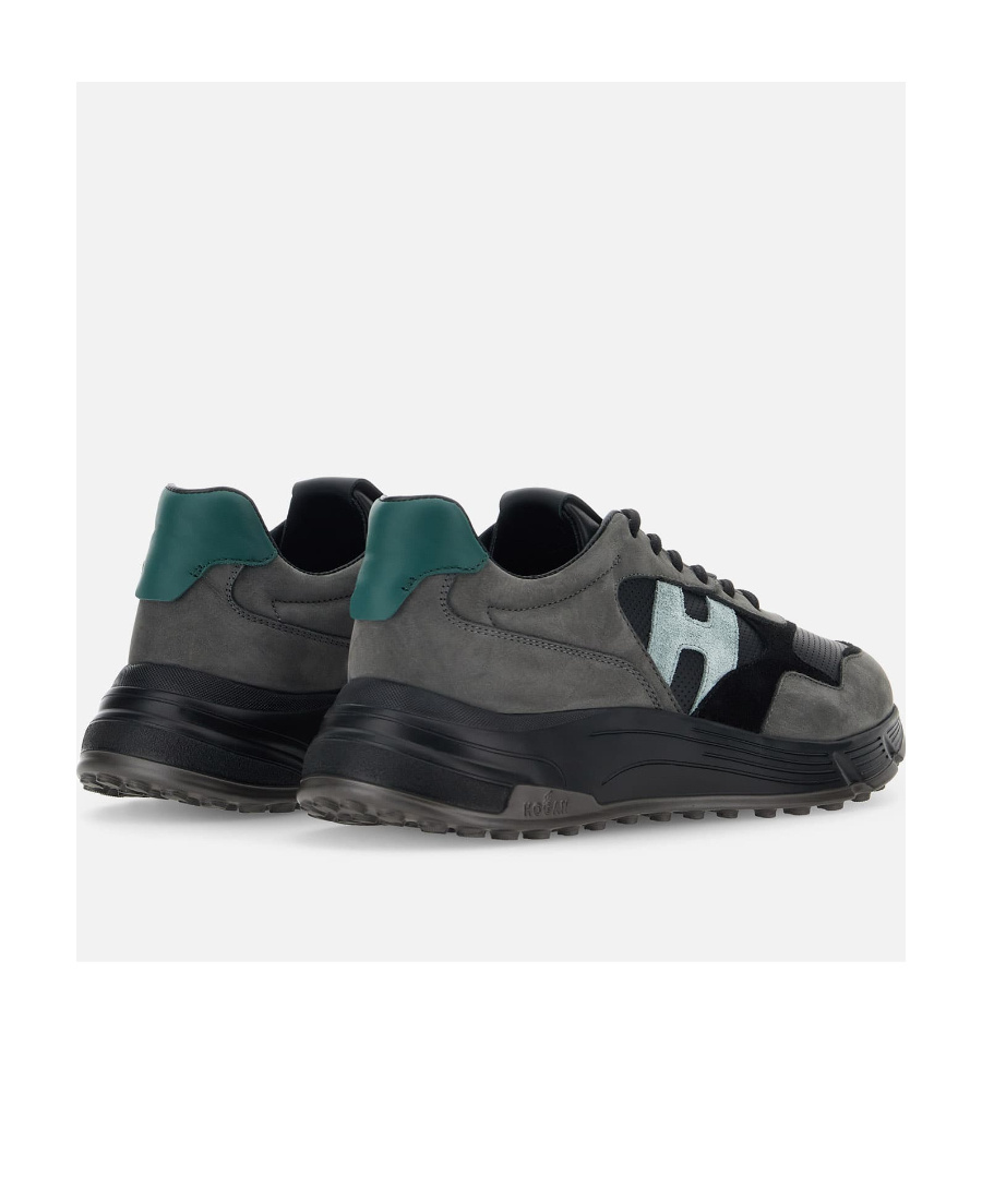 Hogan Hyperlight Panelled Leather Sneakers In Black