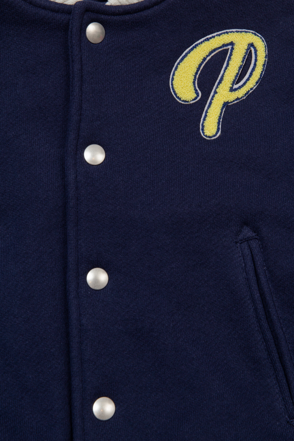 Palm Angels Logo-patch Varsity Bomber Jacket In Blue