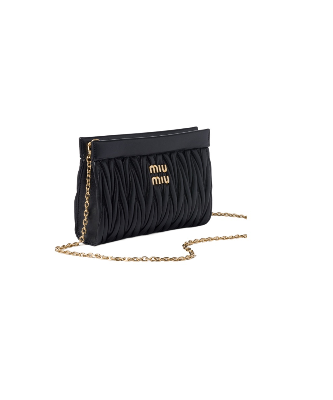 Miu Miu Woman Black Leather Crossbody Bag In Black