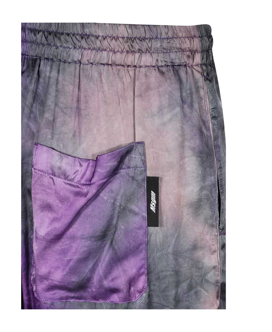 Msgm Printed Viscose Bermuda-shorts In Gray