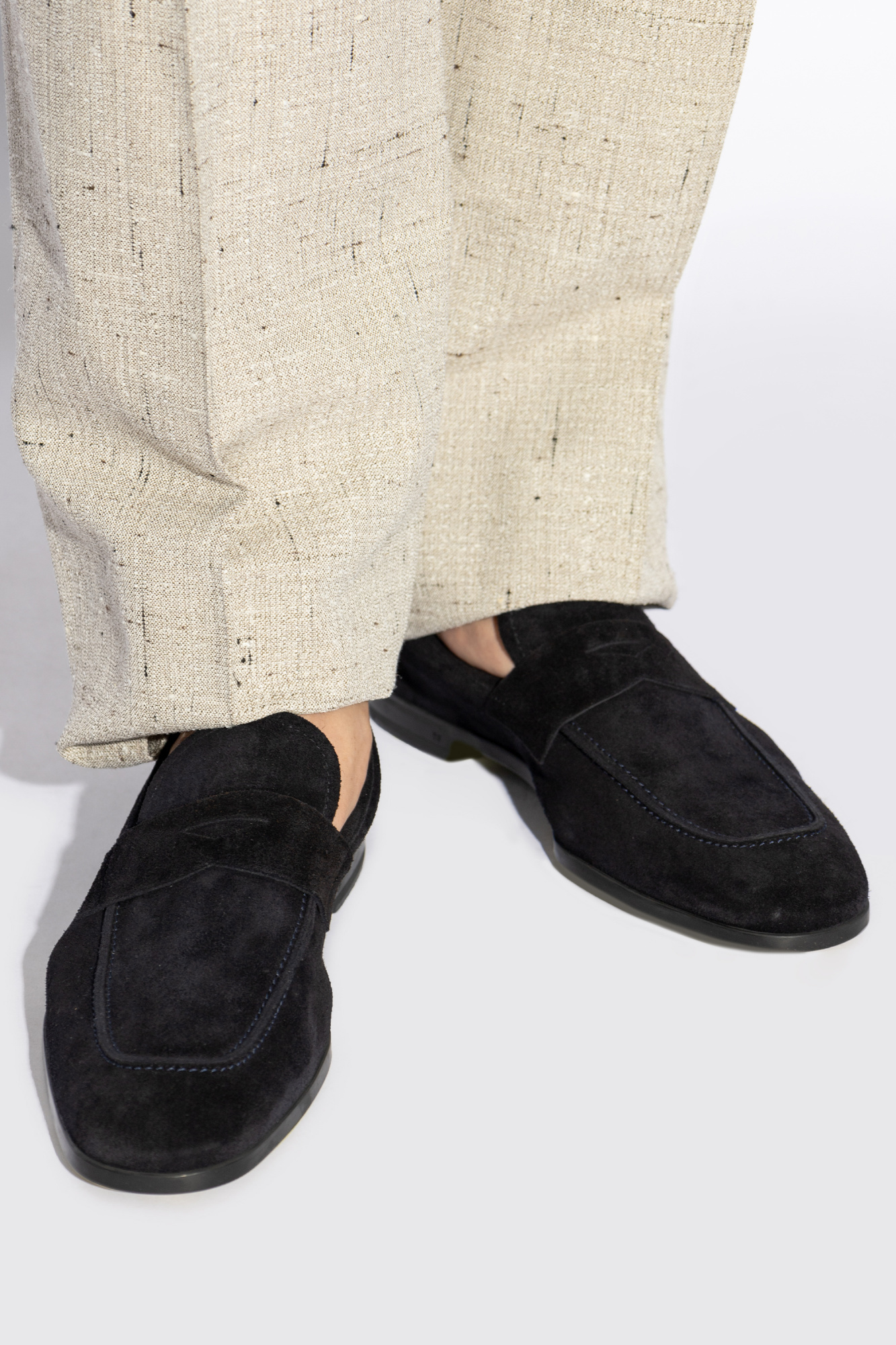 Tom Ford Round Head Loafer Shoes In Black