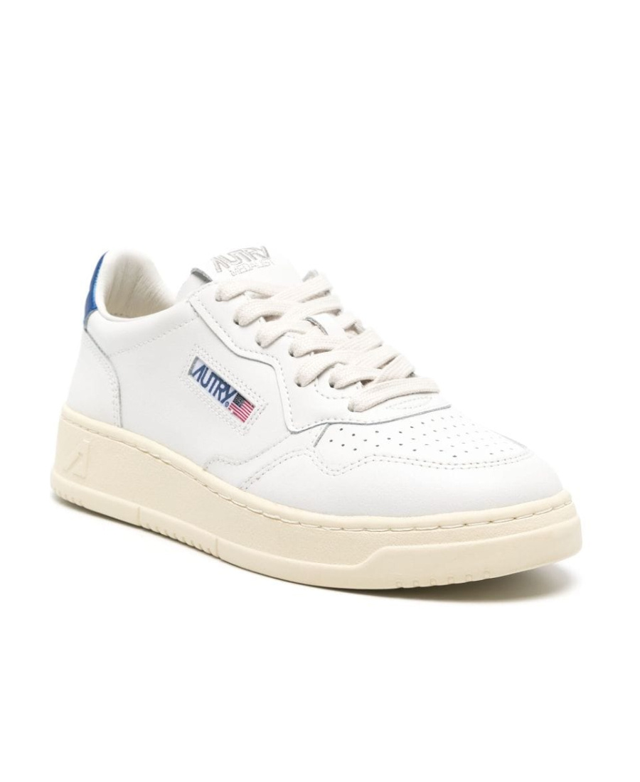 Autry White Leather Light Blue Medalist Sneakers In White