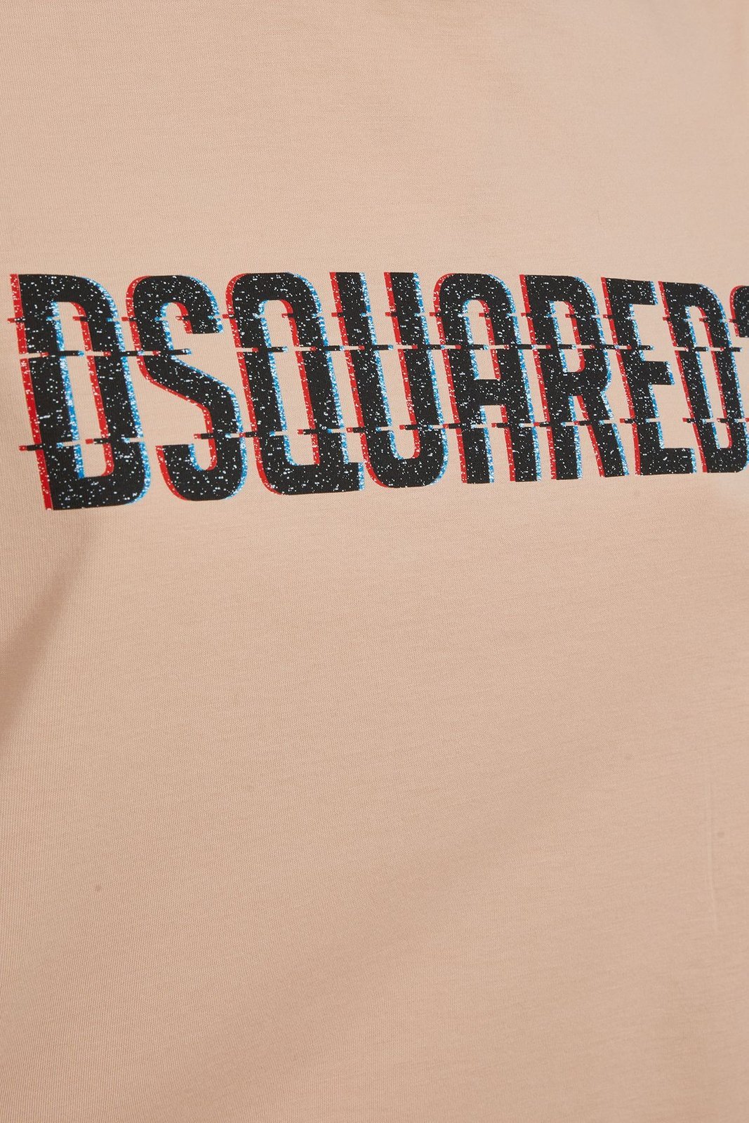 Dsquared2 Graphic Print Crew Neck Short Sleeves Top In Nude