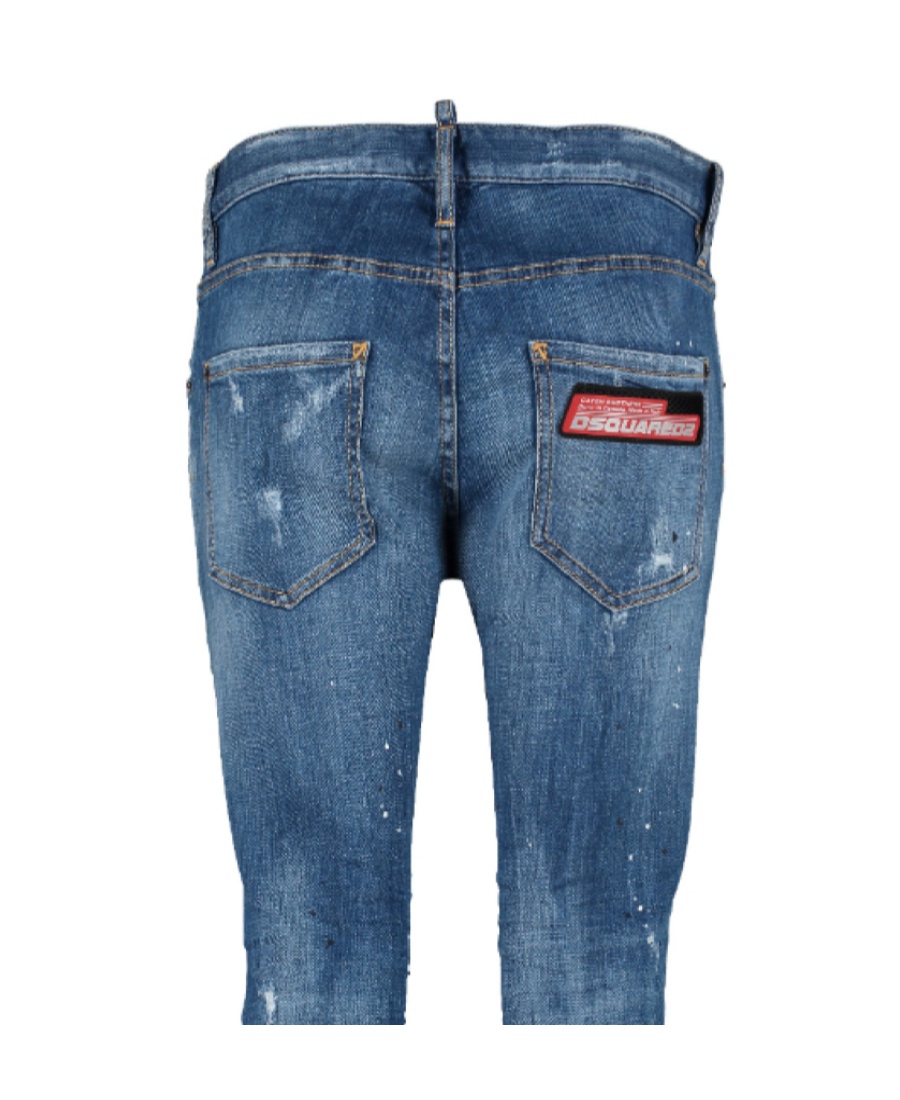 Dsquared2 Logo Details Jeans In Blue