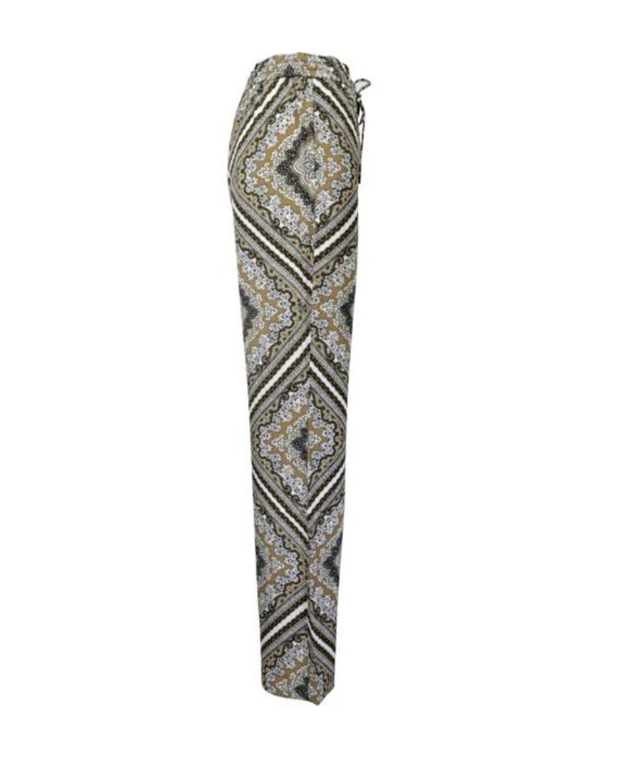 Michael Kors Badge Scarf Pattern Wide-leg Pants In Gray