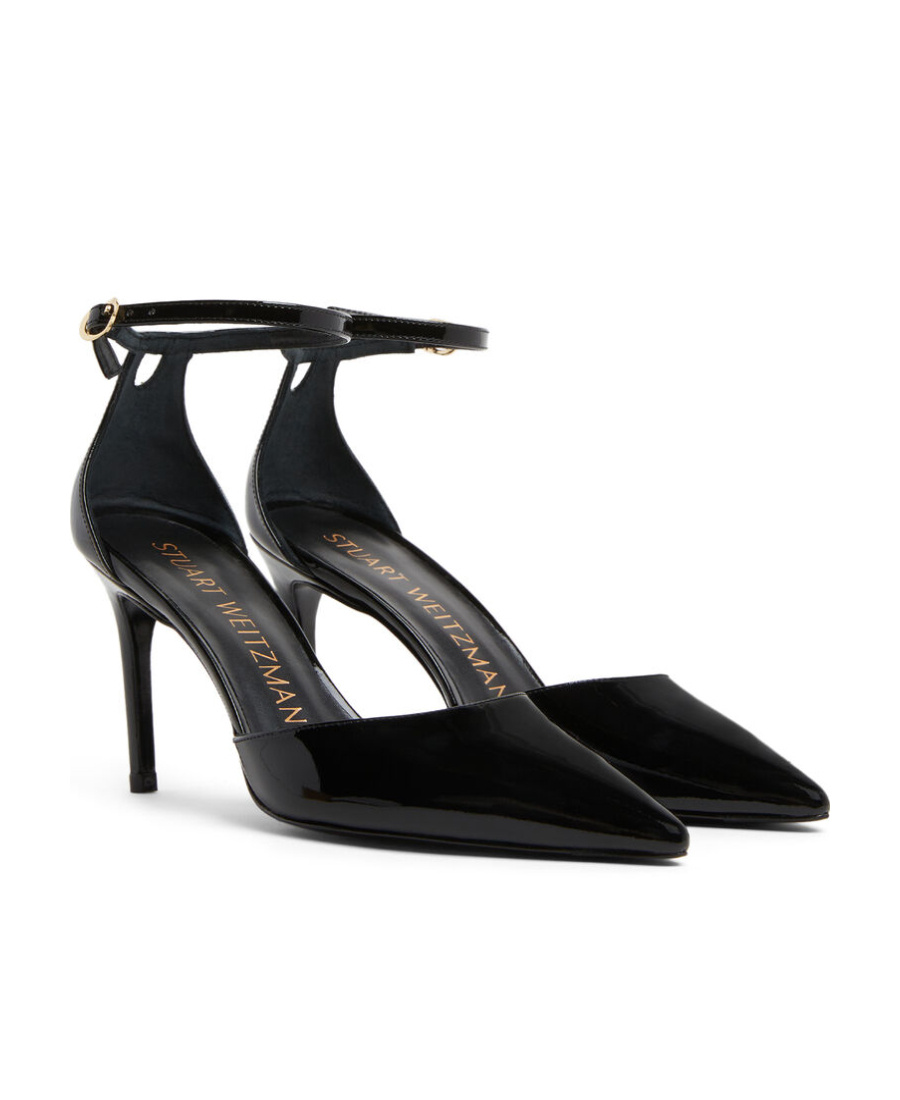 Stuart Weitzman 100mm Pointed-toe Leather Pumps In Black