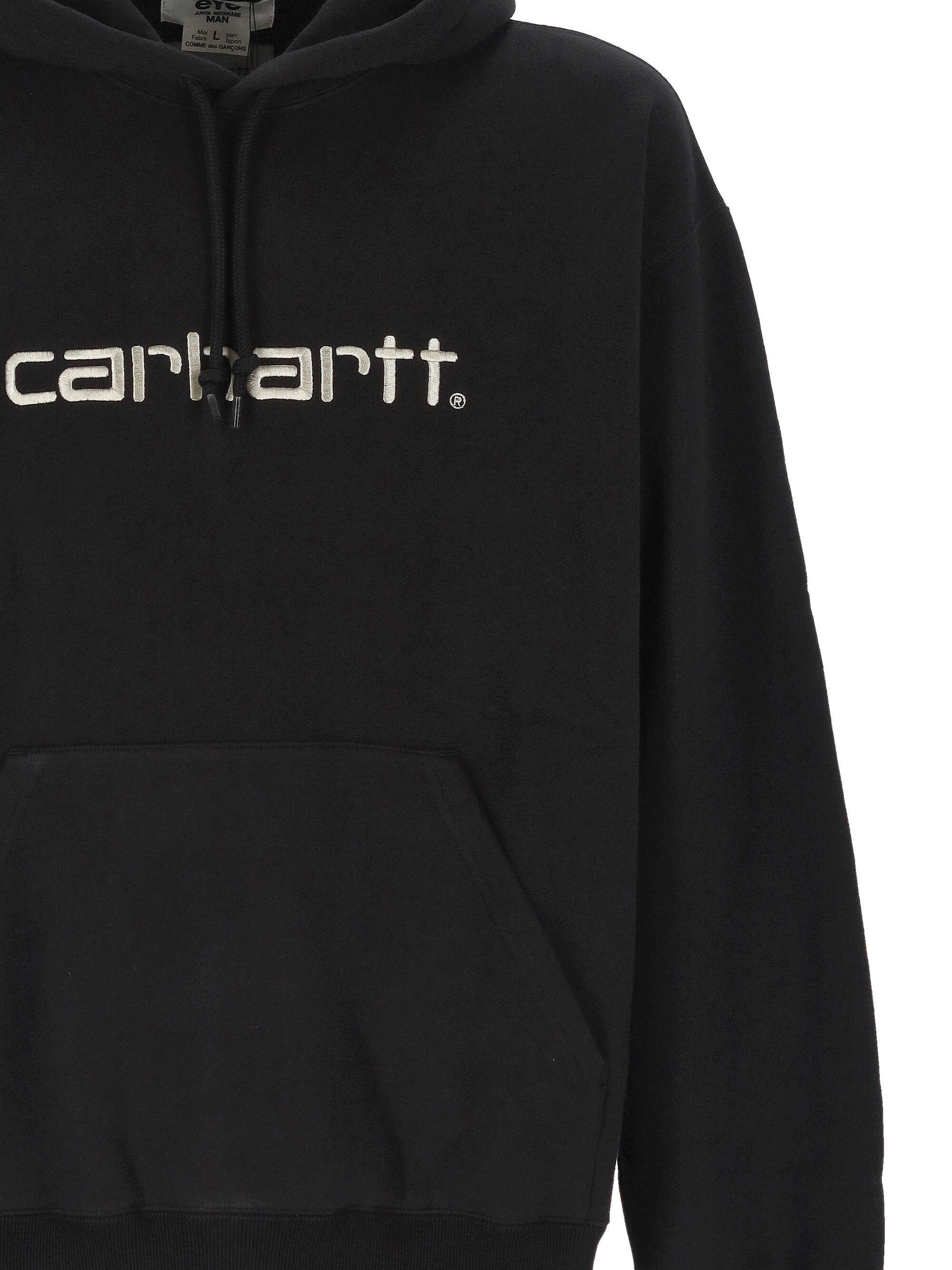 Junya Watanabe Logo-embroidered Hoodie In Black