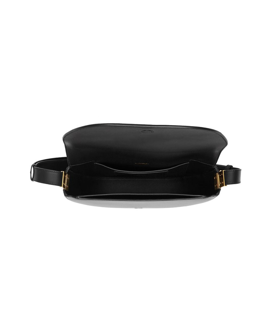 Burberry Medium Leather Olympia Shoulder Bag In Black