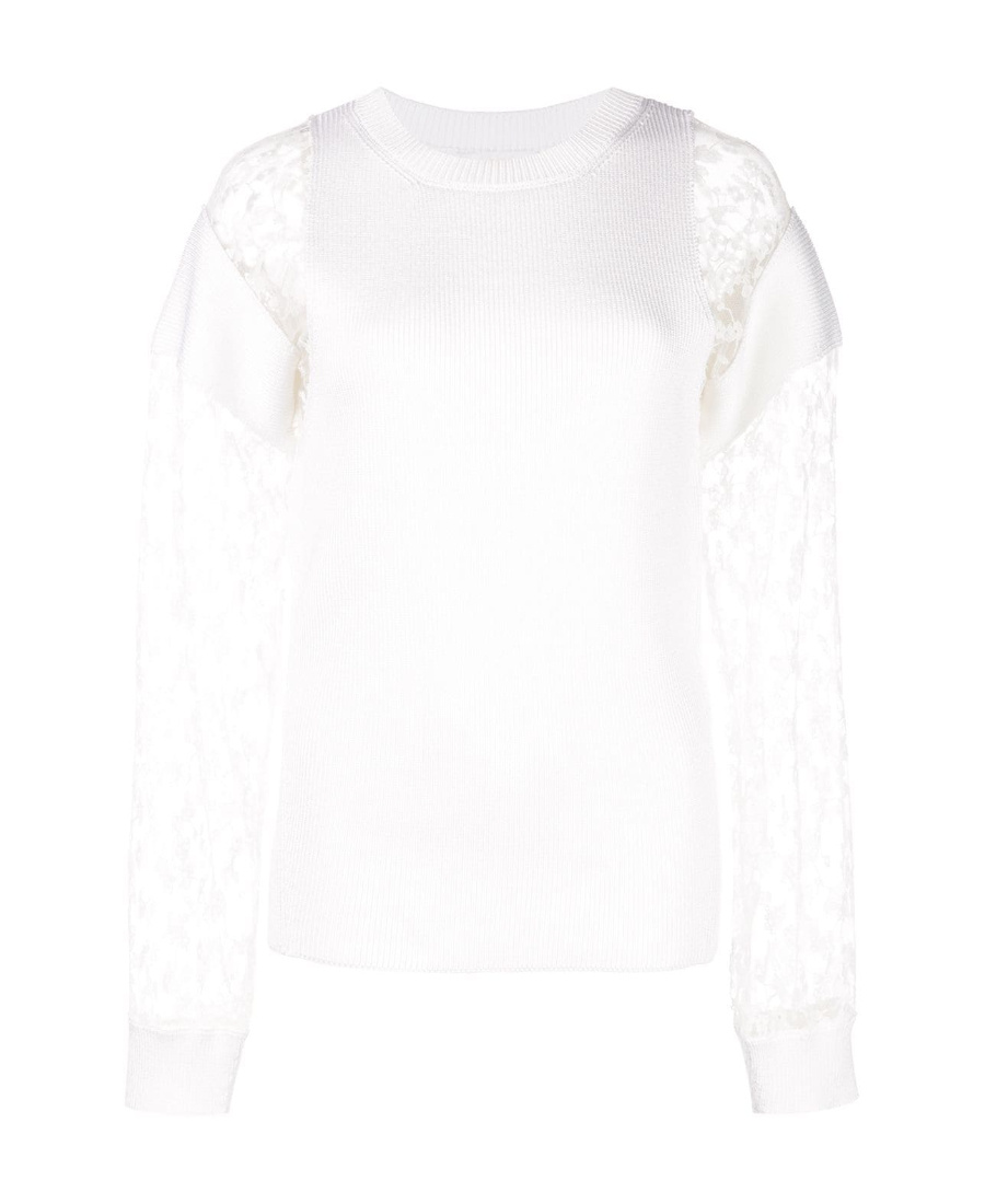 Chloé Lace Spliced Pullover In White