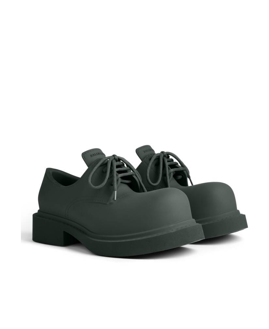 Balenciaga Bottle Green Eva Steroid Lace-up Shoes In Black