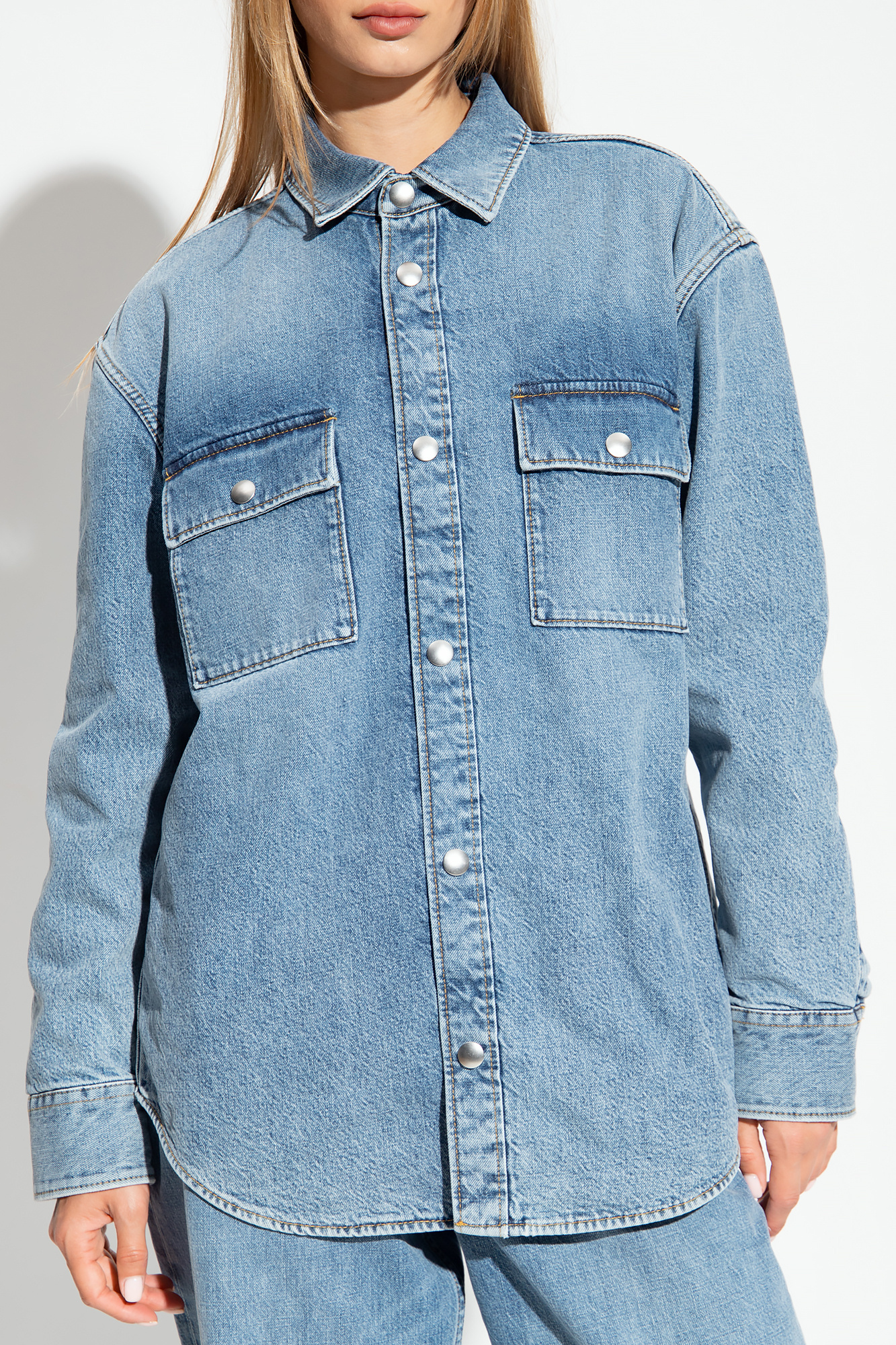 BOTTEGA VENETA BOTTEGA VENETA VINTAGE MEDIUM INDIGO DENIM SHIRT