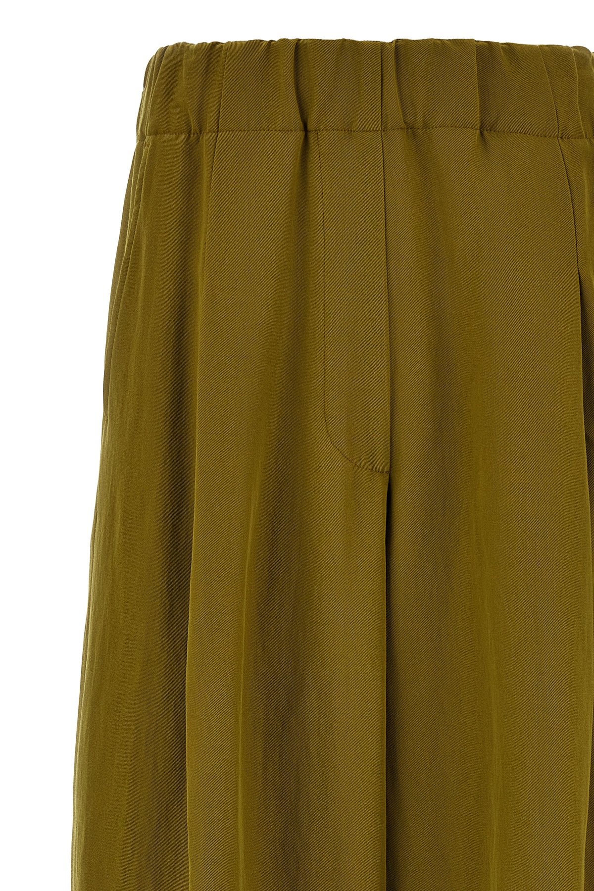 Dries Van Noten Trousers Wide Leg Elastic Waistband In Green