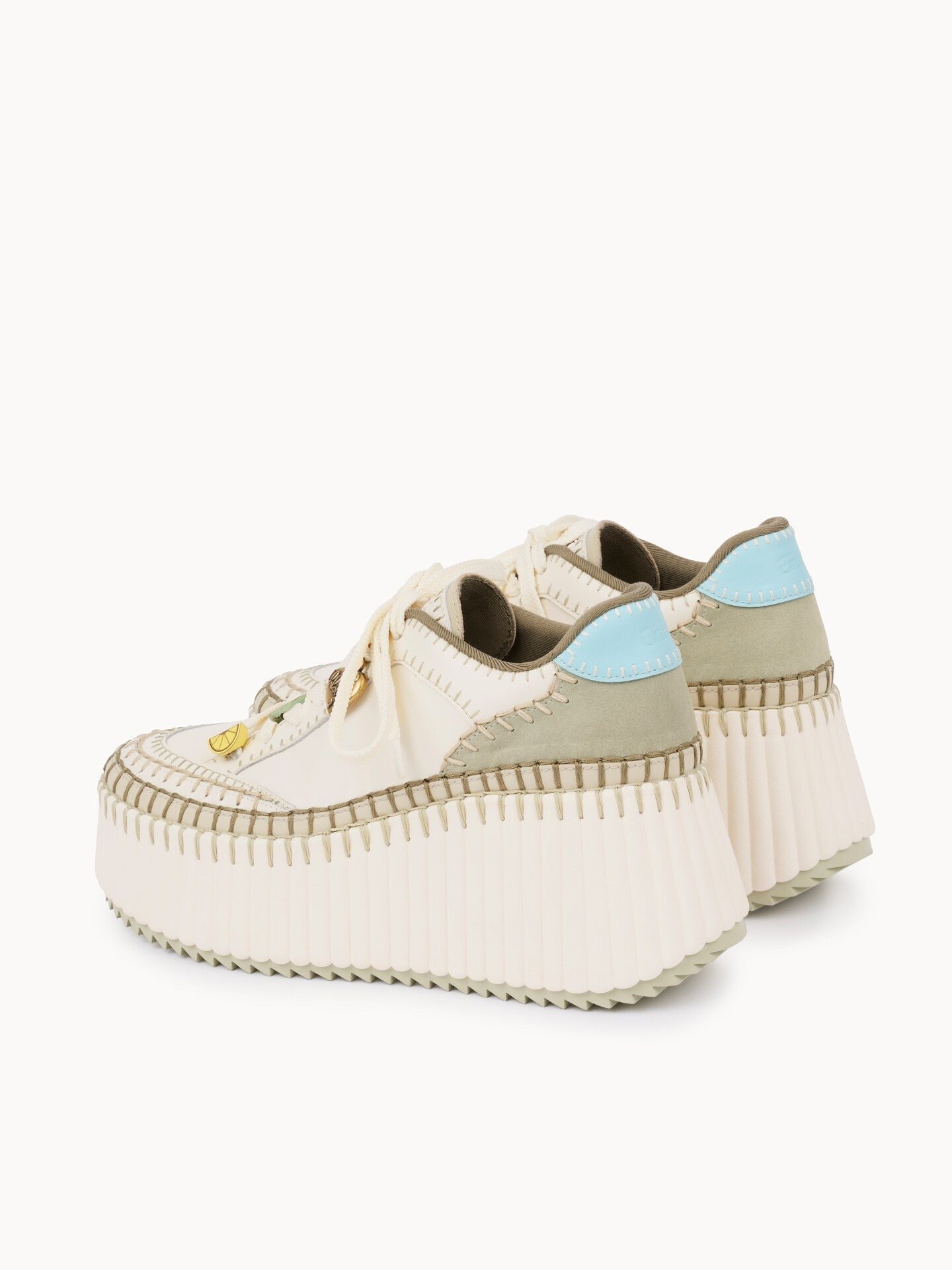 Chloé Nama Wedge Sneakers In Neutral