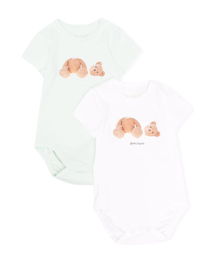 Palm Angels Teddy Bear-print Romper Set In White
