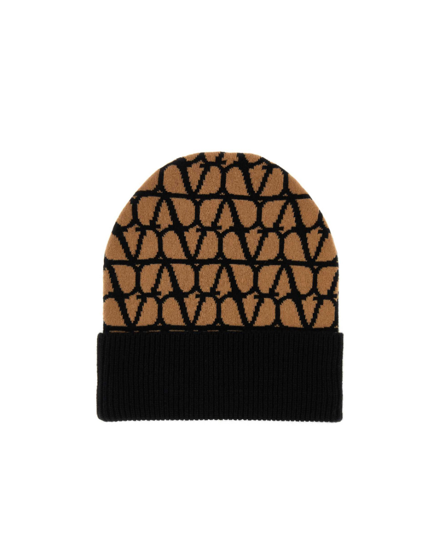 Valentino Toile Iconographe Cashmere Beanie In Black