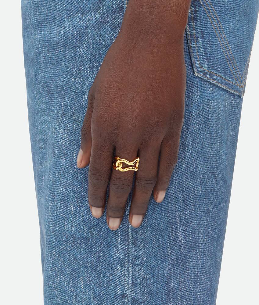 Bottega Veneta Nested Chain Ring In Yellow