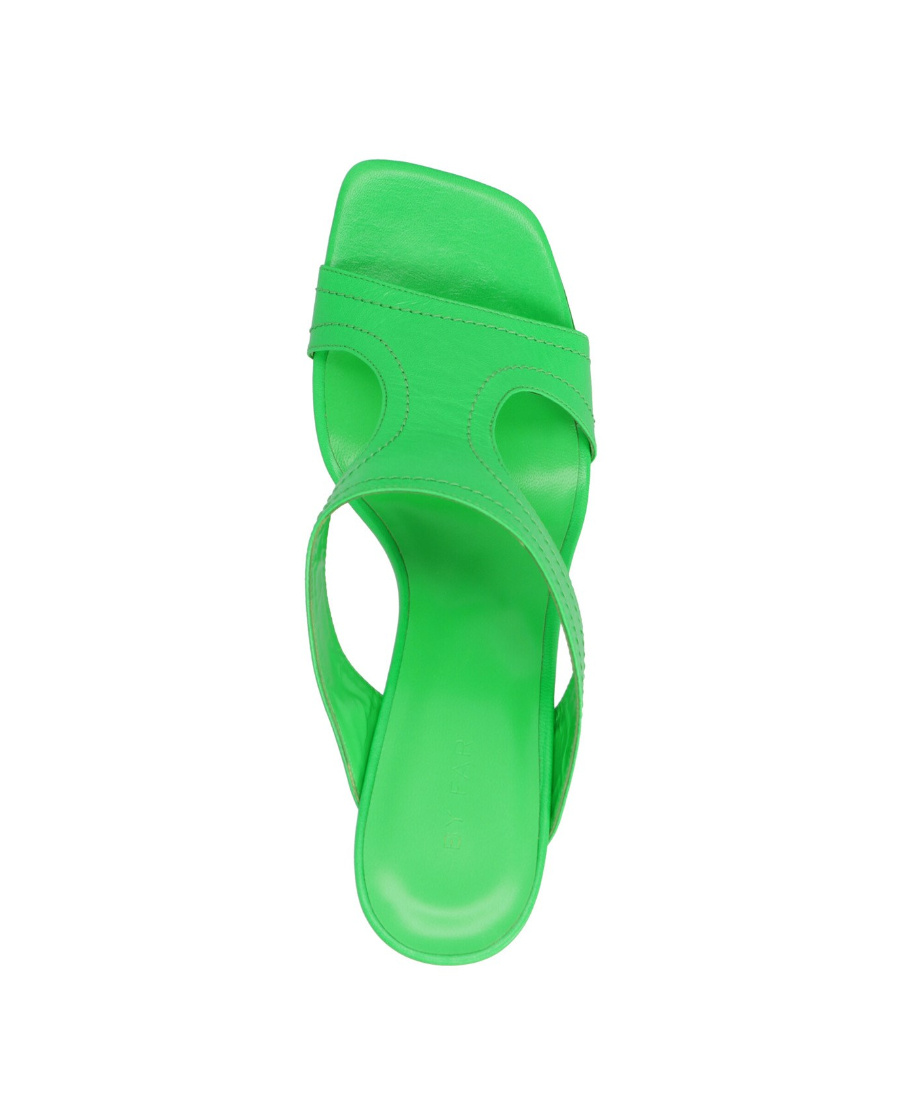 By Far Open-toe 95mm Heeled Mules In Green