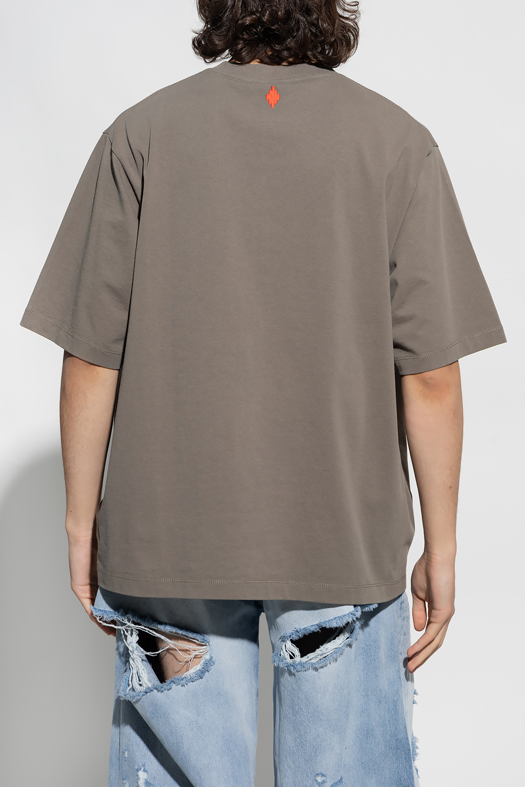 Marcelo Burlon County Of Milan Feathers Detail T-shirt In Gray