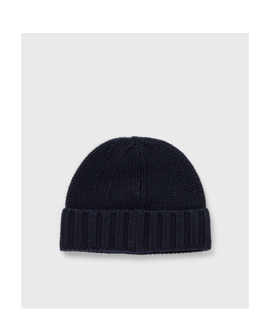 STONE ISLAND LOGO-PATCH TURN-UP BEANIE