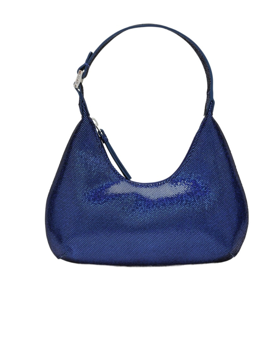 By Far Blue Baby Amber Mini Bag Disco Dot Leather Effect Woman In Blue