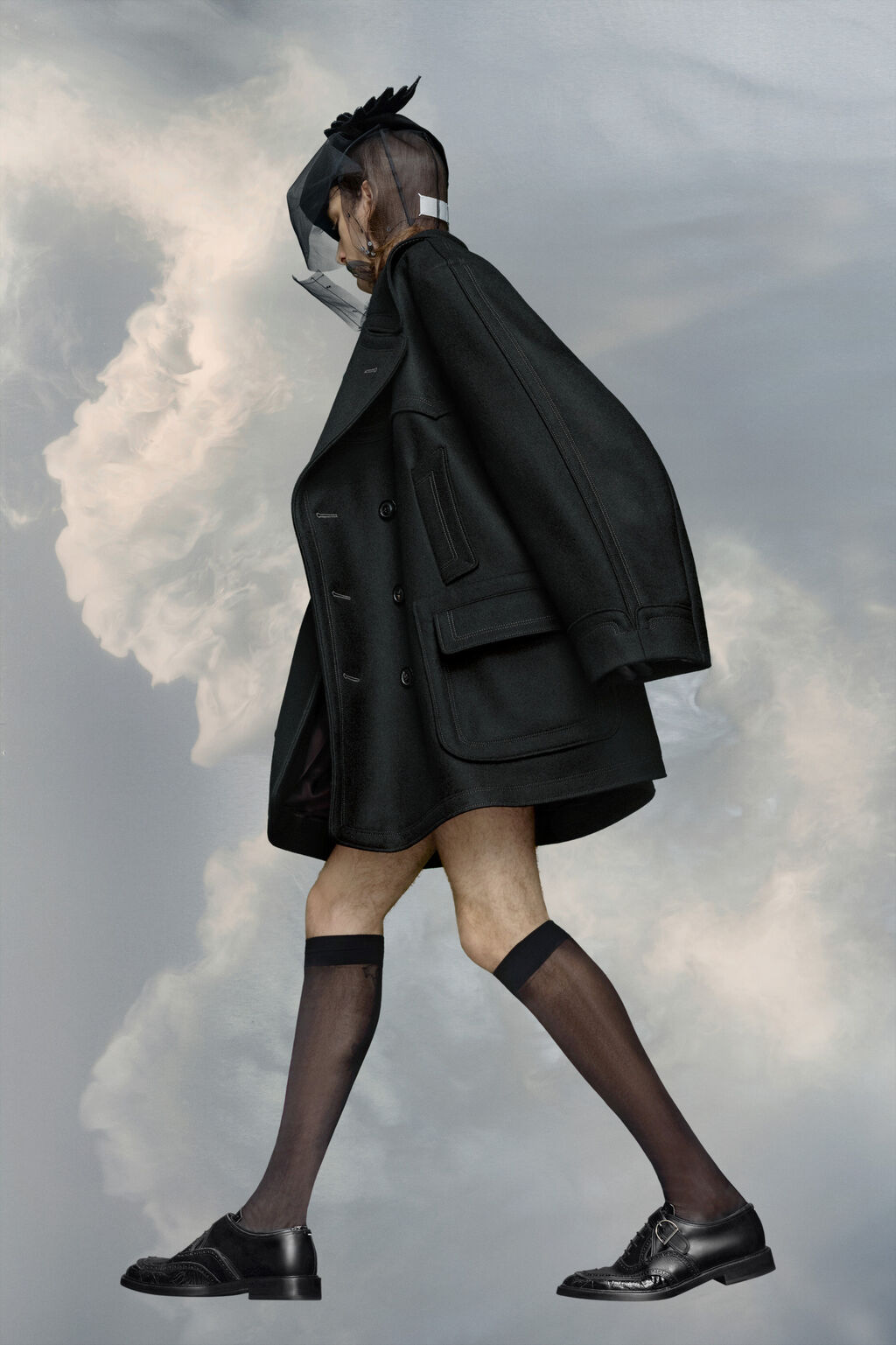 Maison Margiela Oversized Caban Button-up Coat In Black