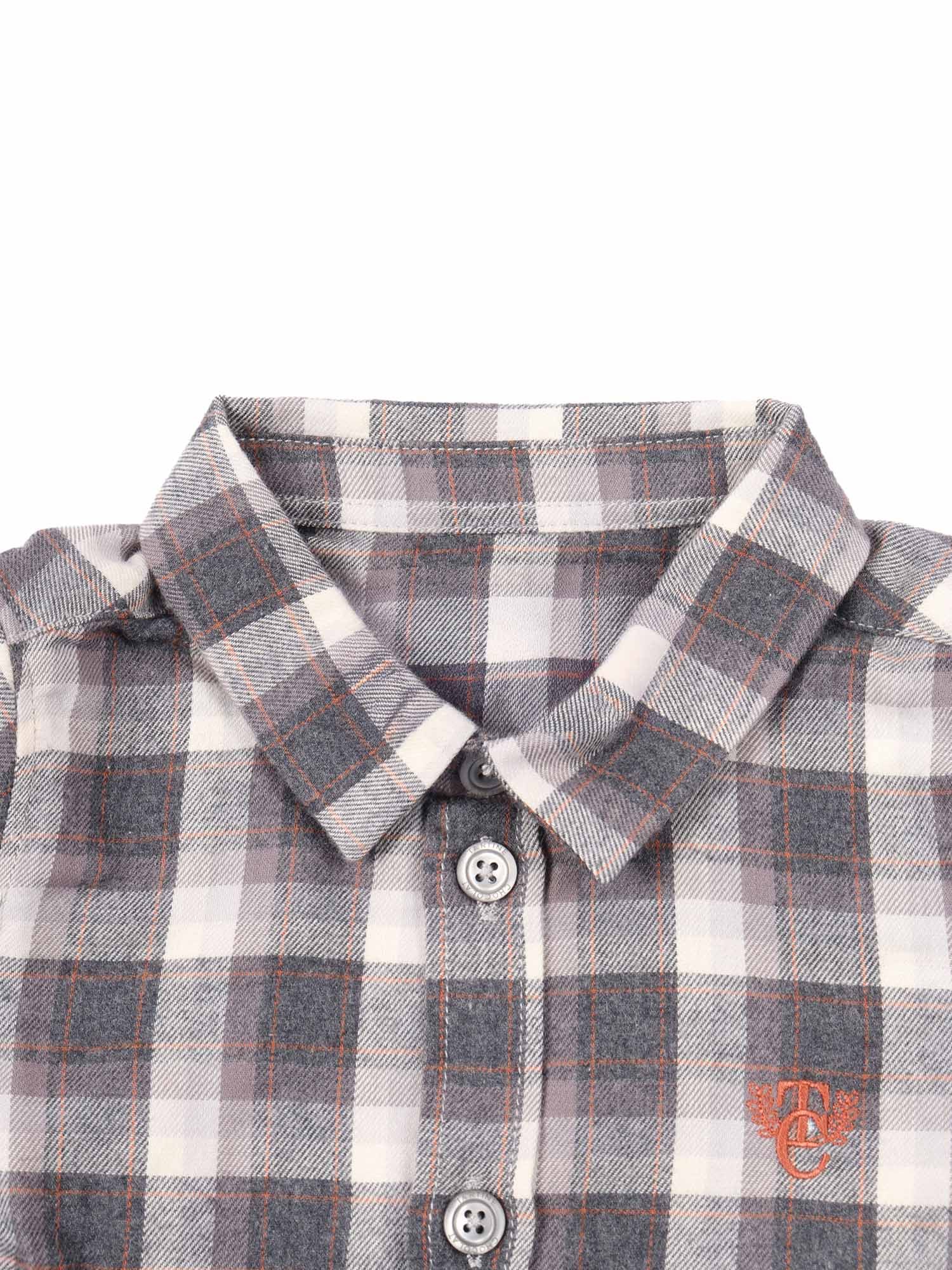 Tartine Et Chocolat Checked Cotton Shirt In Gray
