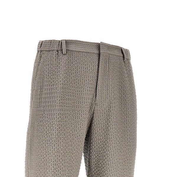 Emporio Armani Casual Pants With Belt Loops In Gray