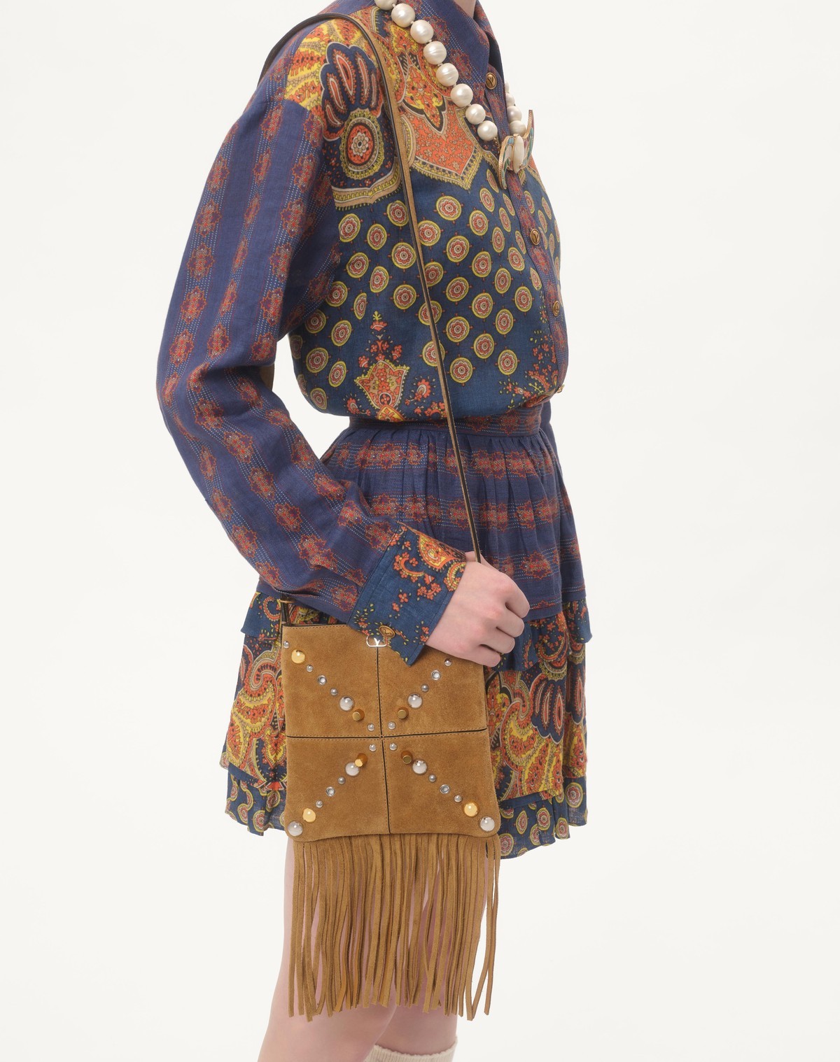 Valentino Garavani Women Paisley Linen Shirt With Medaglioni Voyage Imaginaire Pattern In Multicolor