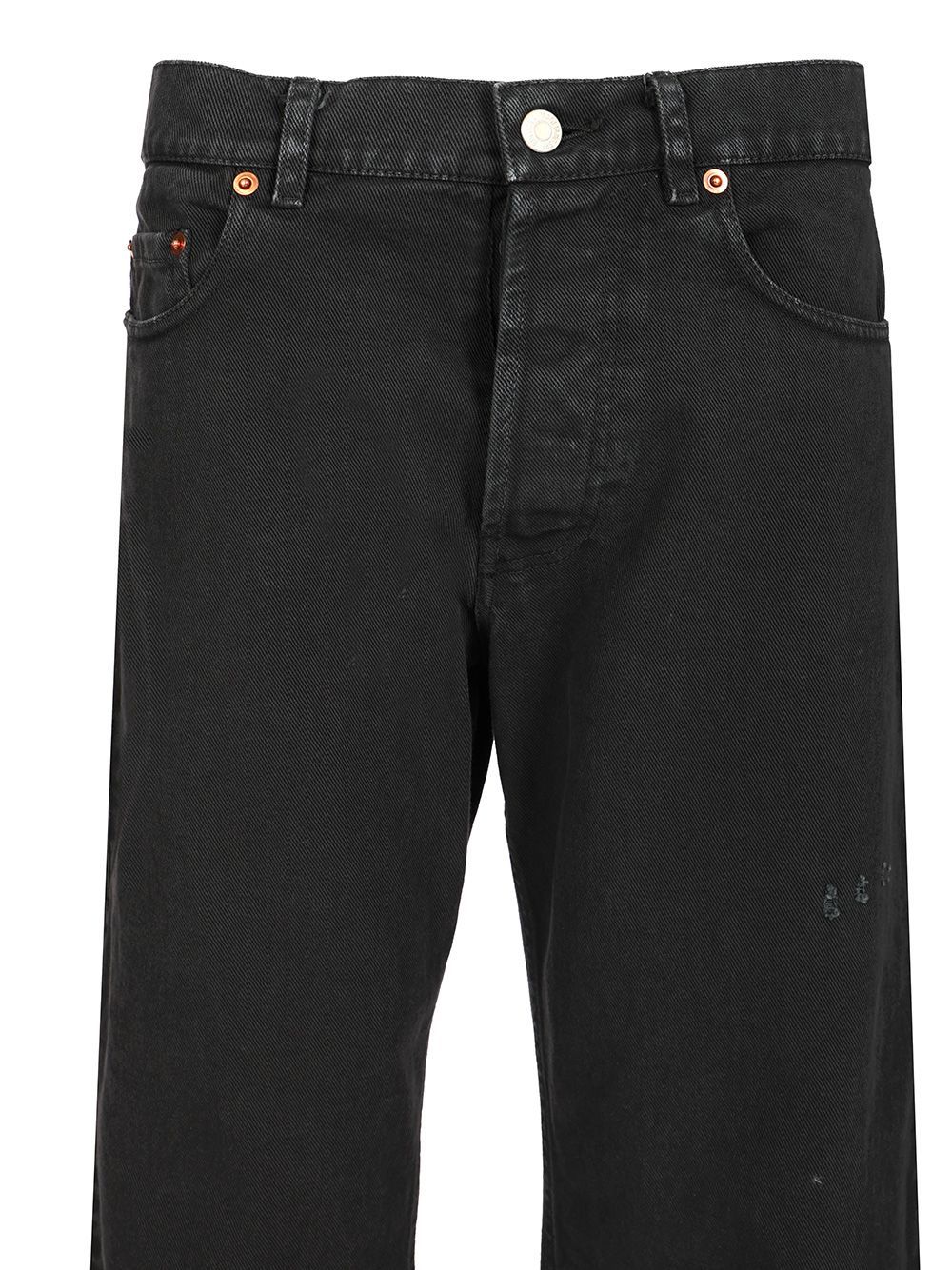 Magliano Braided Back Distressed Denim In Black