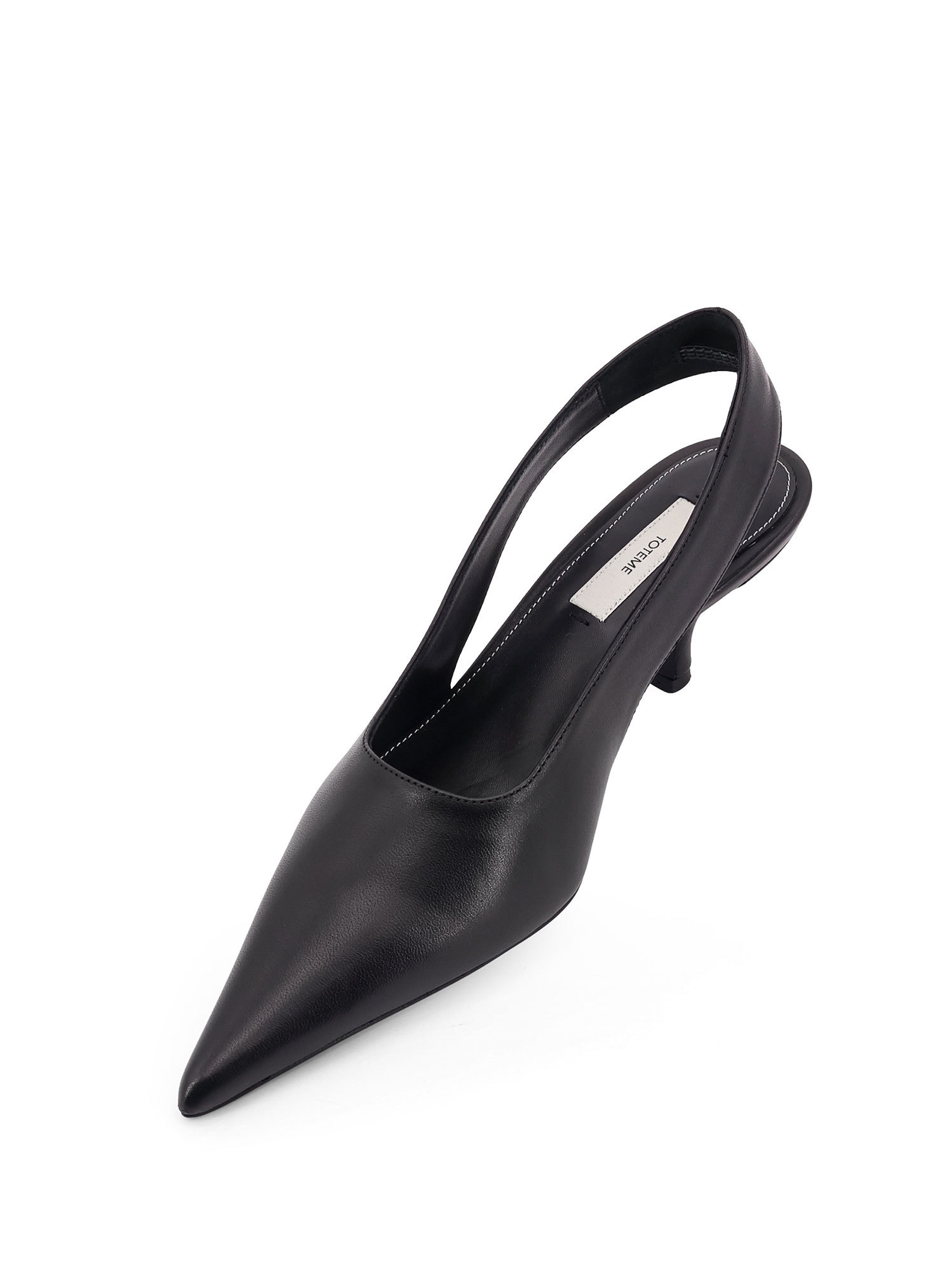 Totême Classic Leather Slingback Heels In Black