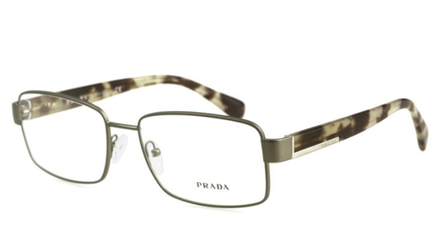 Prada Square Flat Mirror In Gray