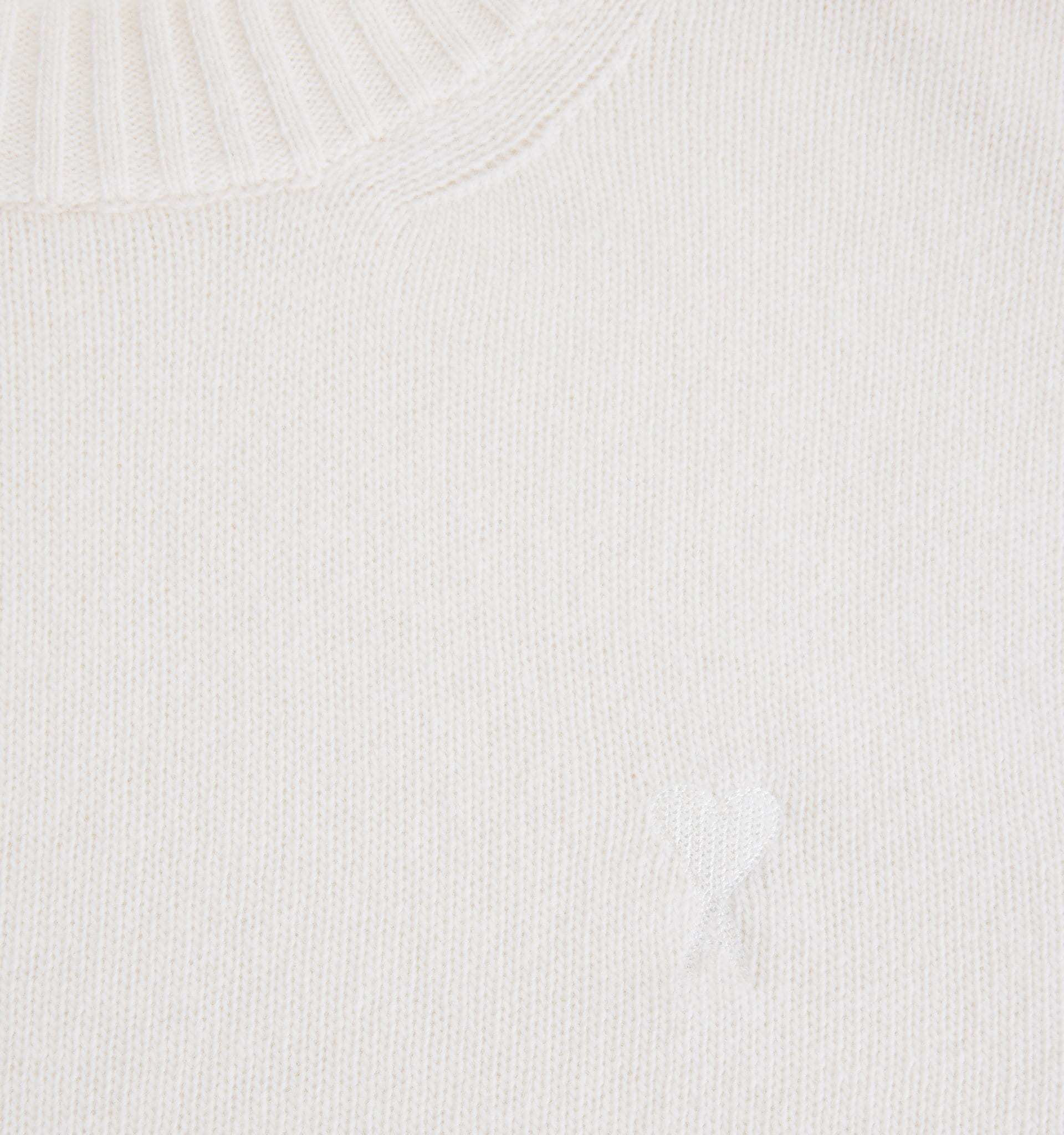 Shop Ami Alexandre Mattiussi Long-sleeve Merino-wool Jumper In White