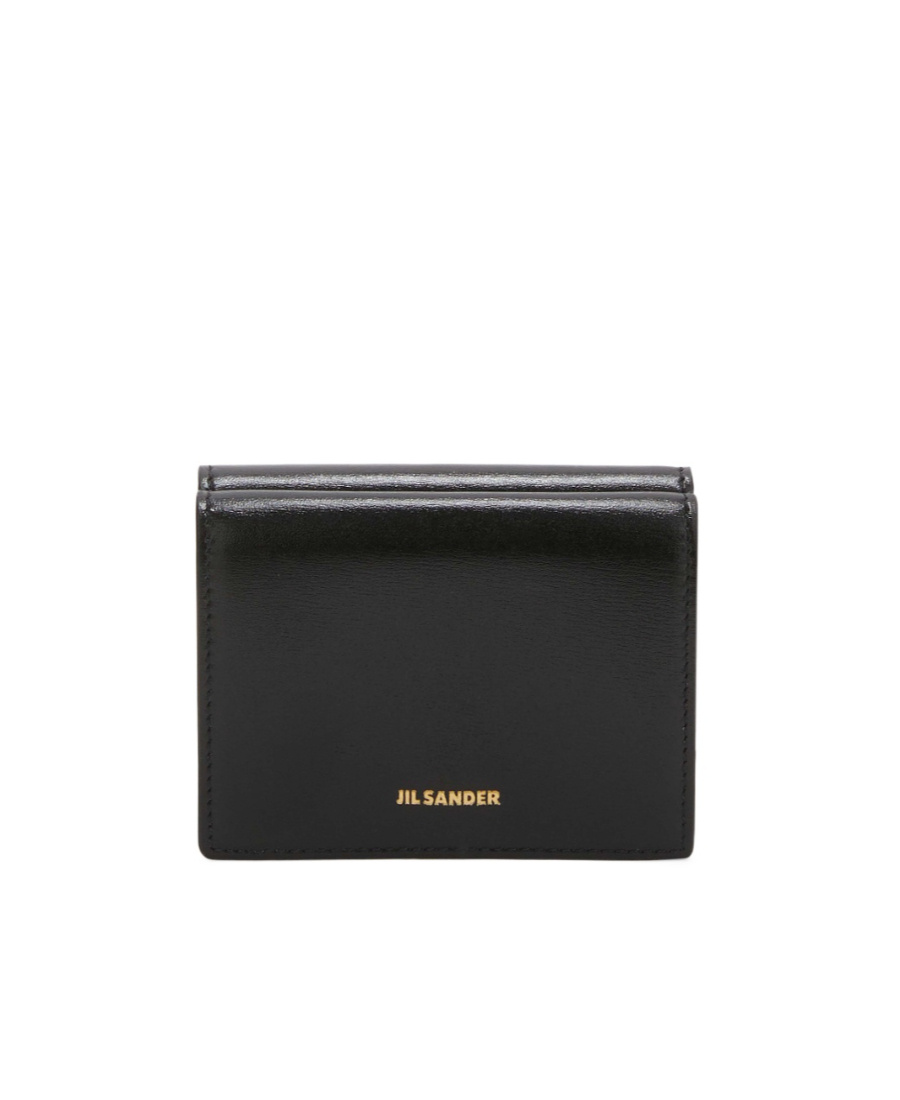 Jil Sander Tri-fold Leather Wallet In Black