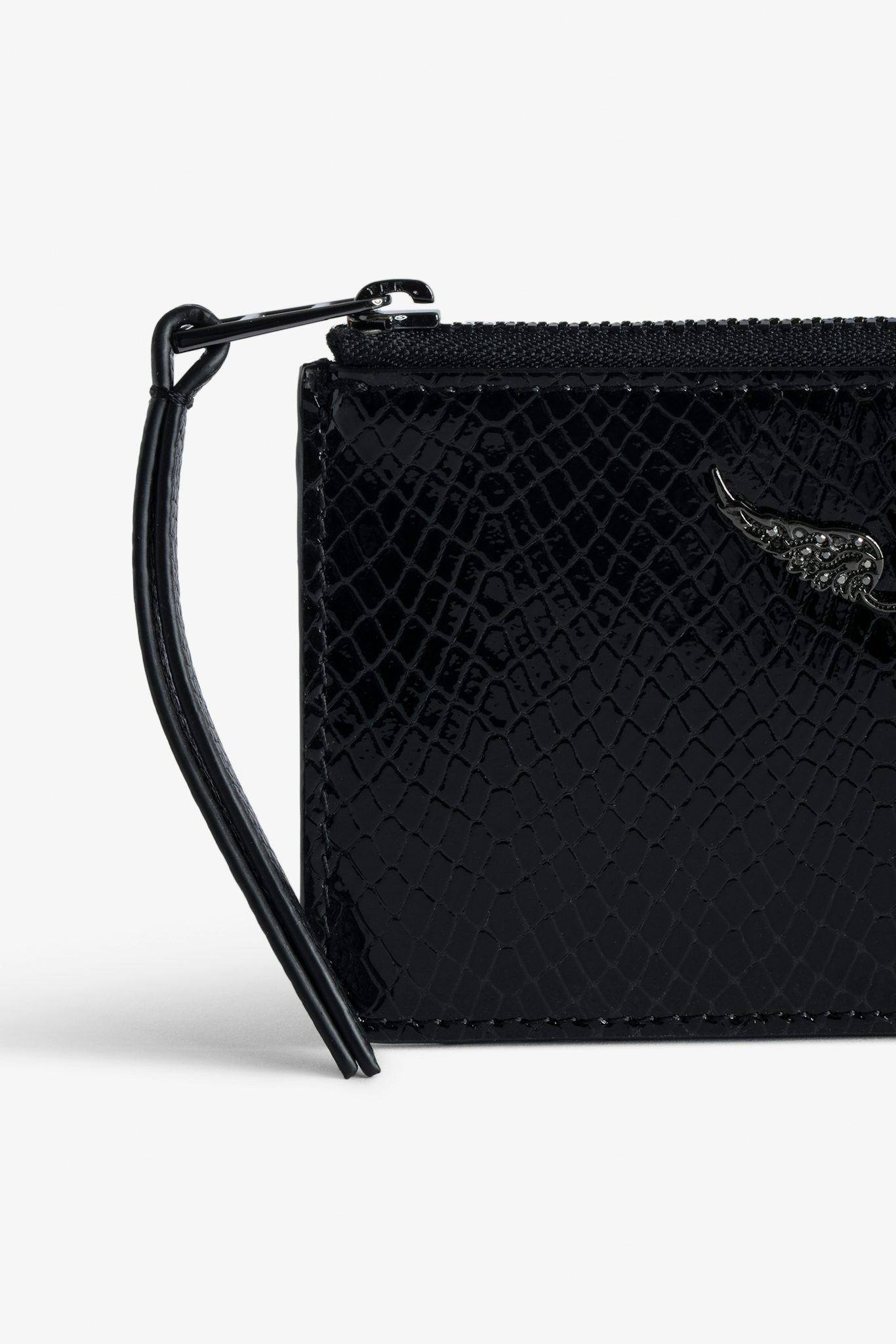 ZADIG & VOLTAIRE GLOSSY PYTHON-EFFECT CARDHOLDER