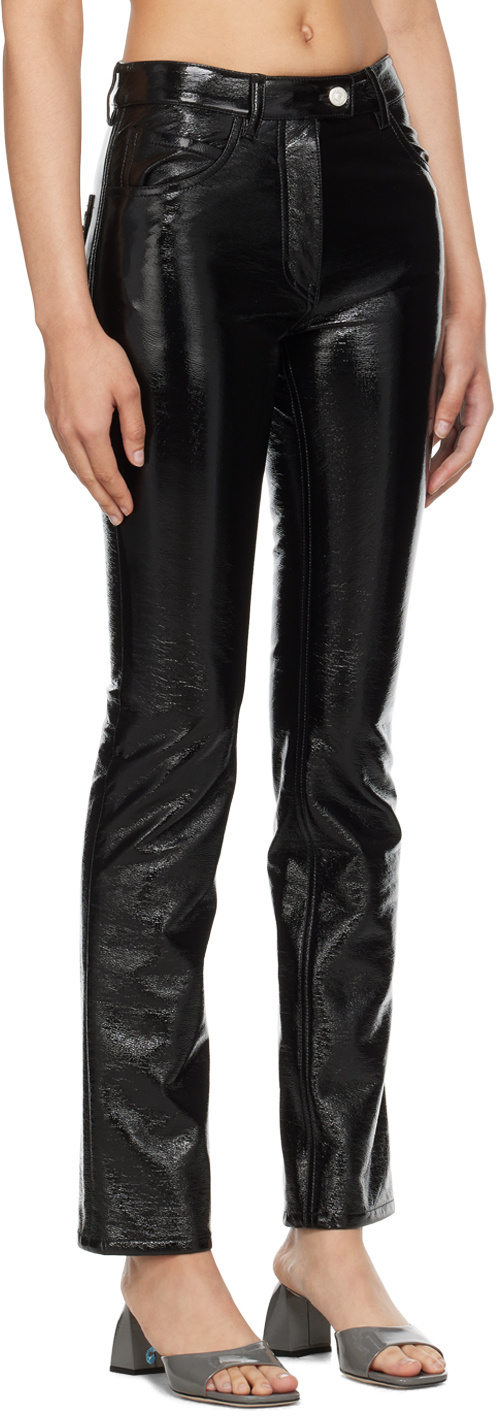 Shop Courrèges Embroidered Logo Decoration Casual Pants In Black