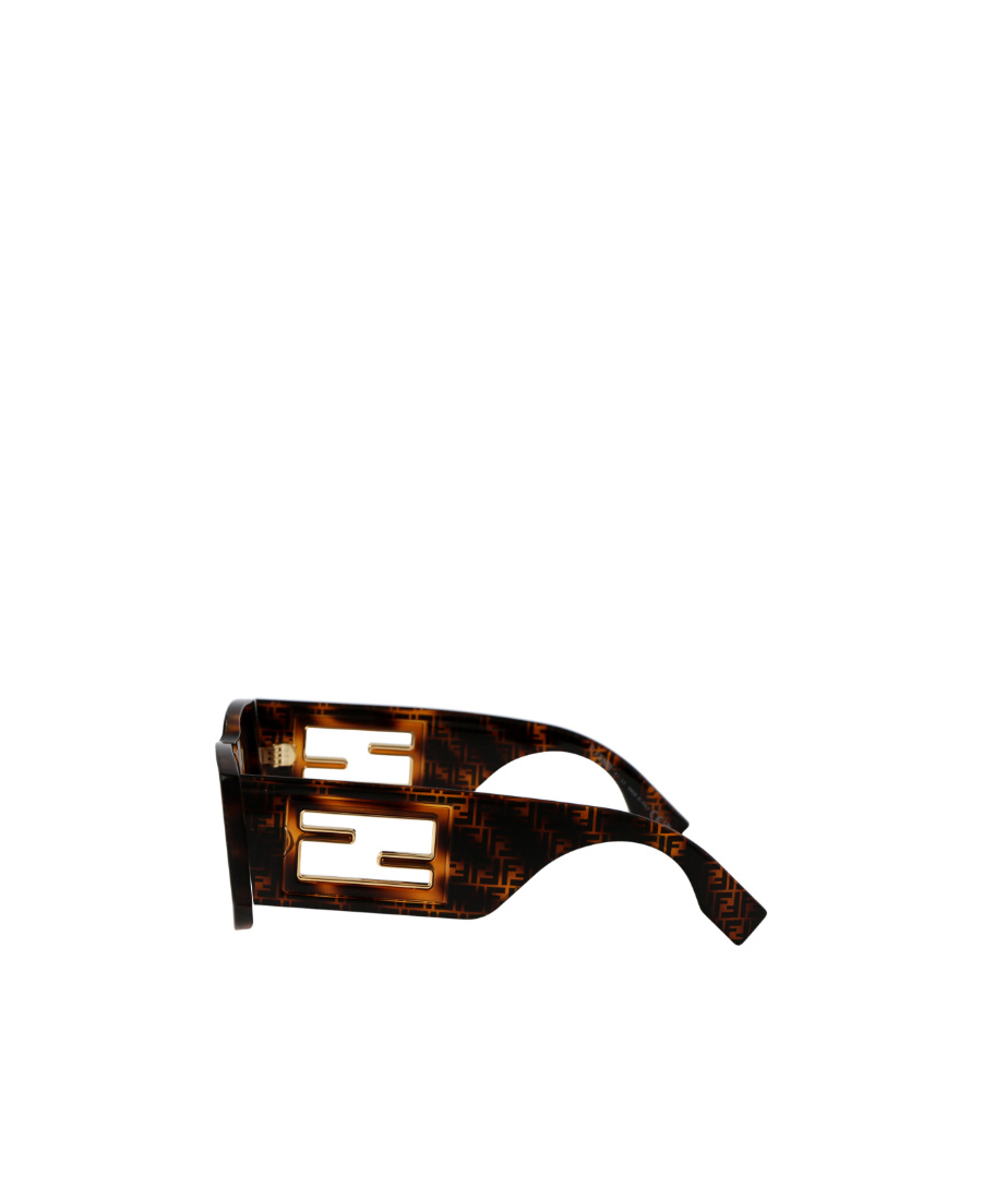 Fendi Baguette Monogram-print Sunglasses In Brown