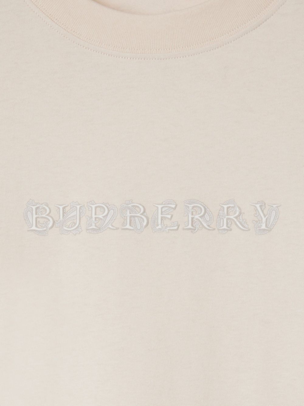 Shop Burberry Logo-embroidered T-shirt In White