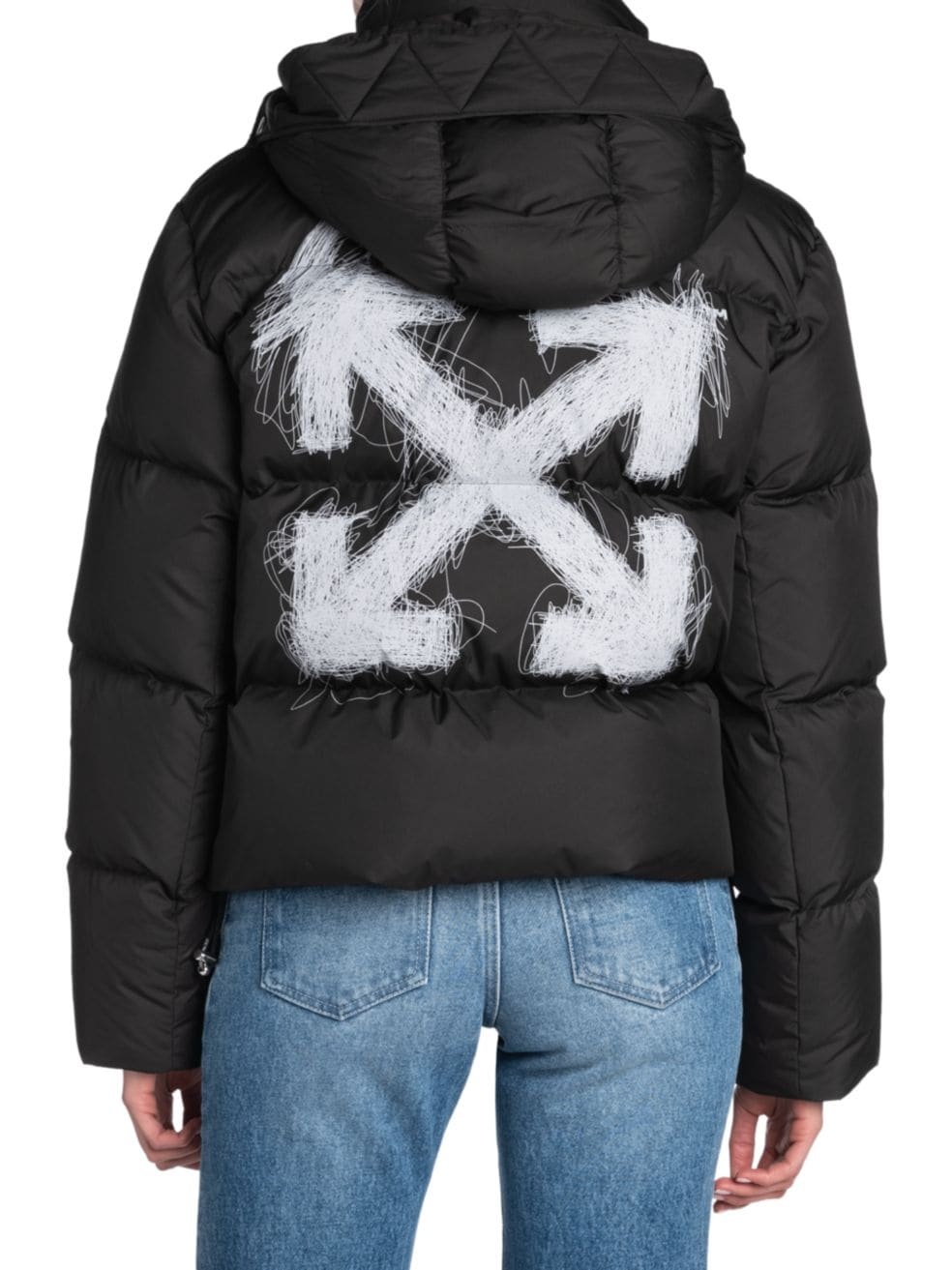 Off-white Pen Arrows Puffer Jacket In Black