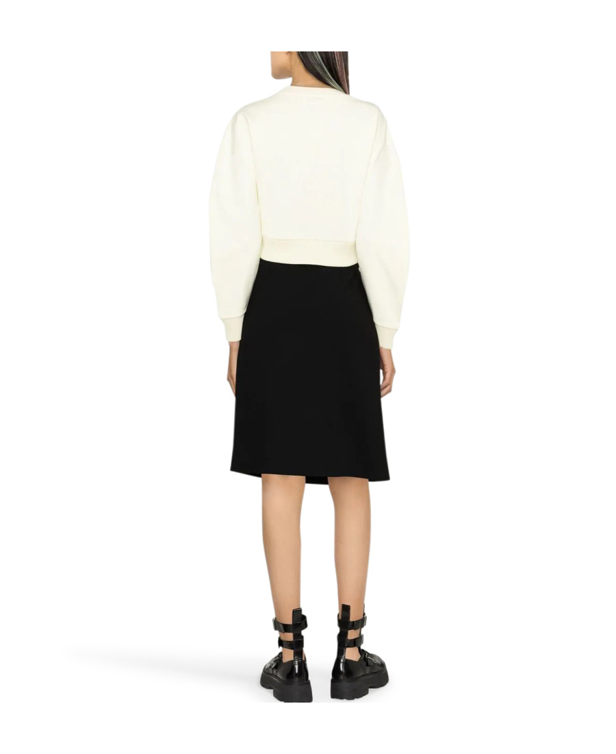 Alexander Mcqueen Cropped Cotton Knit With Ribbed Cuffs In Yellow