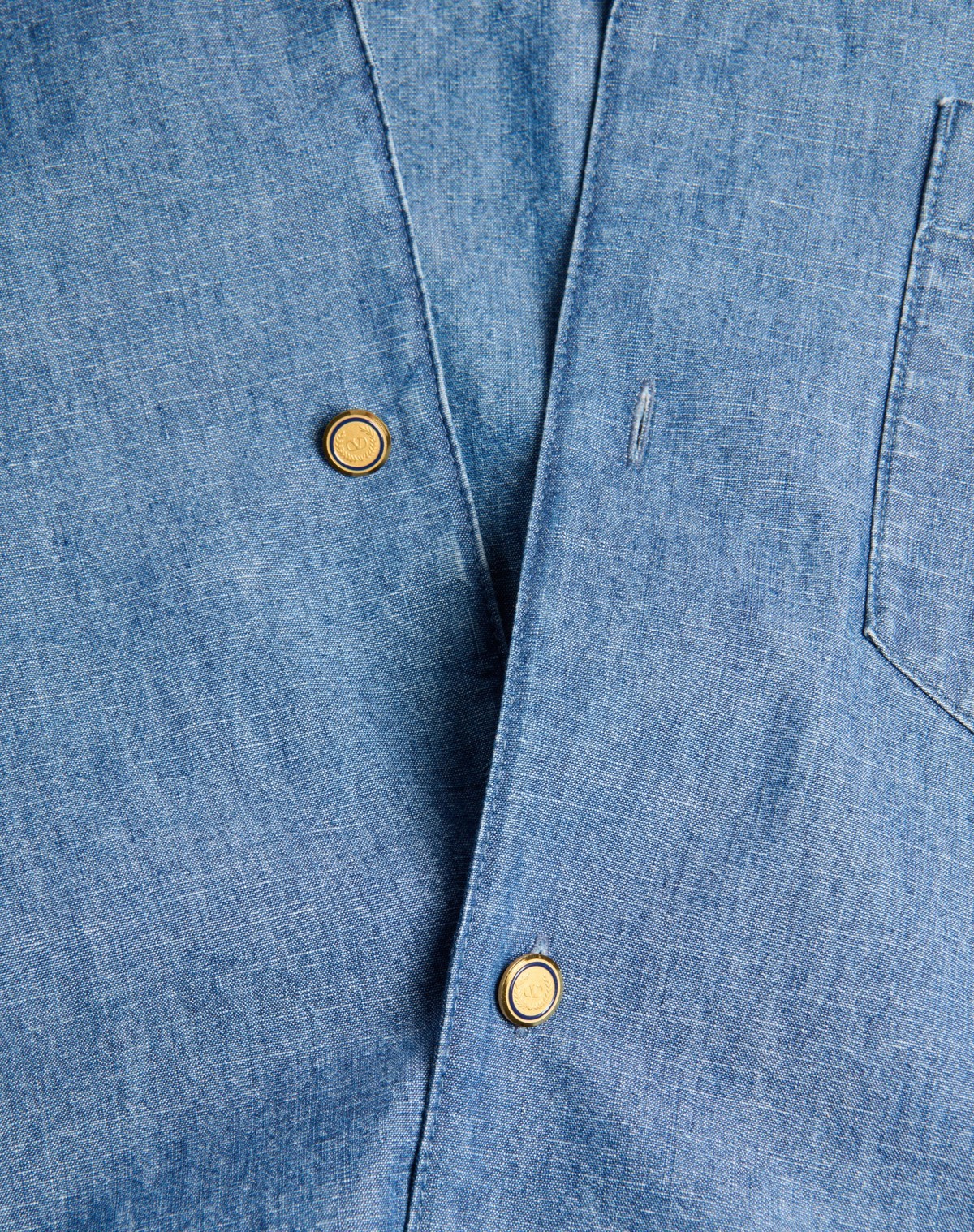 Valentino Garavani Oversized Denim Shirt With Button Closure In Blue
