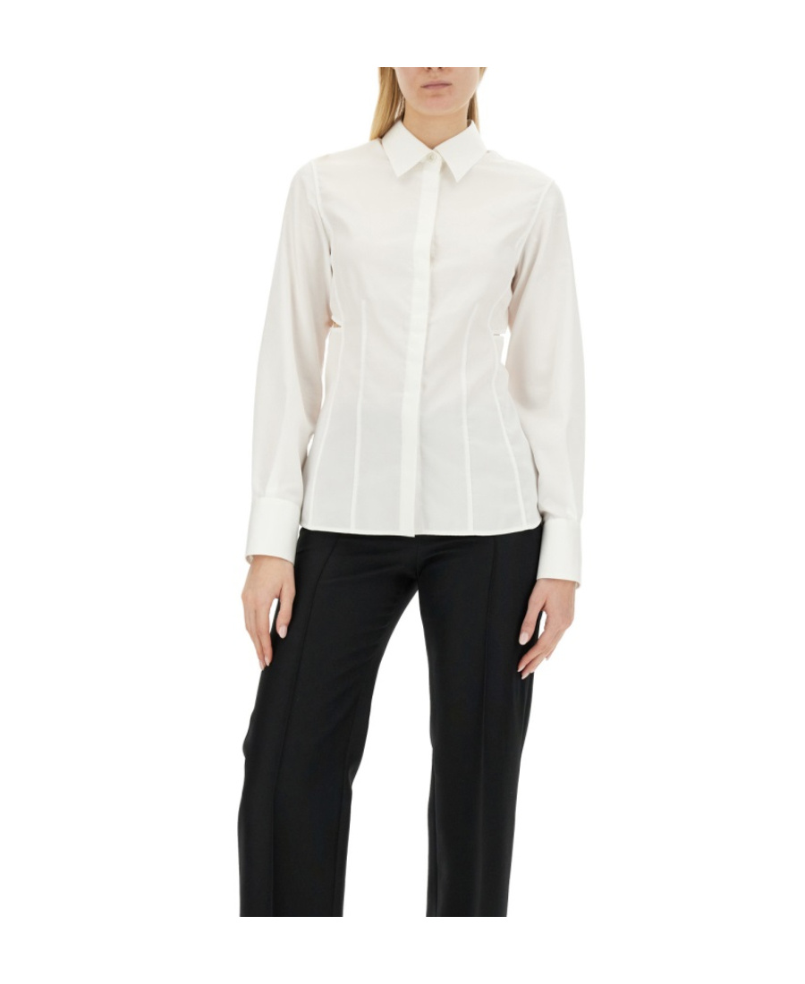 Helmut Lang Cotton Slash-detail Shirt In White