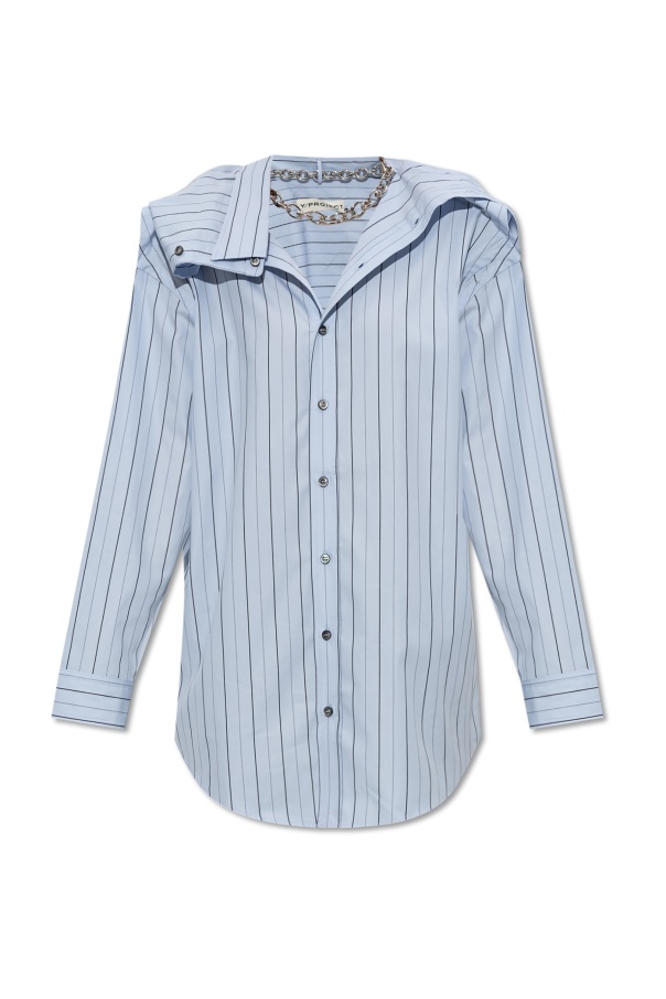 Y/project Long-sleeved Shirt In Blue
